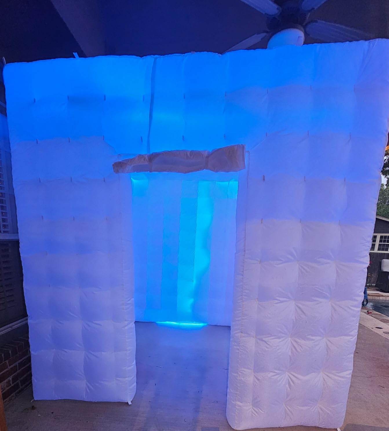 Inflatable Photo Booth Enclosure (Black, Two Doors, 8.2x8.2x8.2ft) Portable Inflatable LED Photobooth with Inner Air Blower Great for Parties Weddings Anniversary Parties customer photo 2