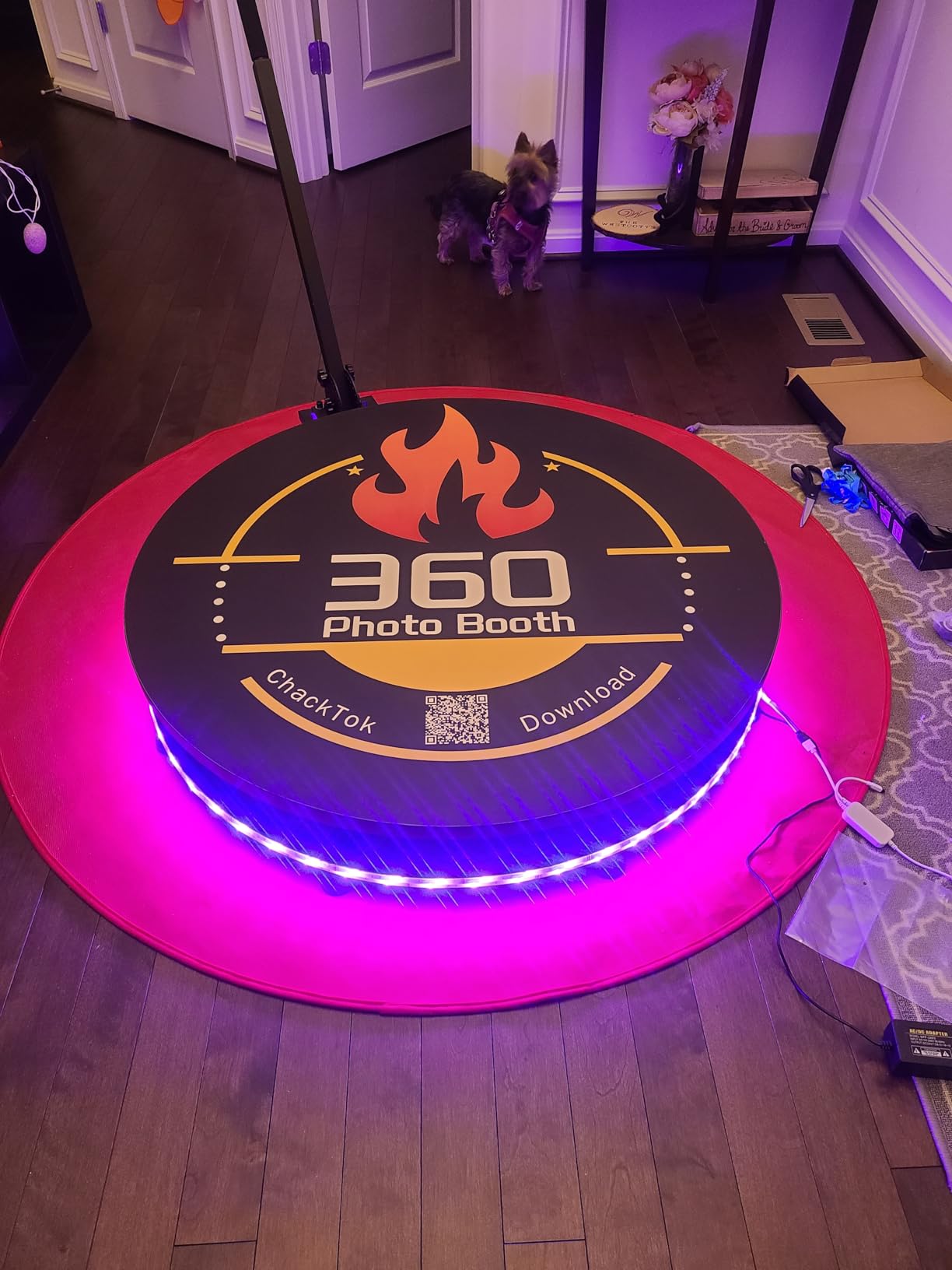 360 Photo Booth Machine with Flight Case & Battery Pack for Parties, 360 Slow Motion Camera Booth with Custom Magnetic Logo & Deluxe Suit, Control by APP or Remote (39.6 in) customer photo 1