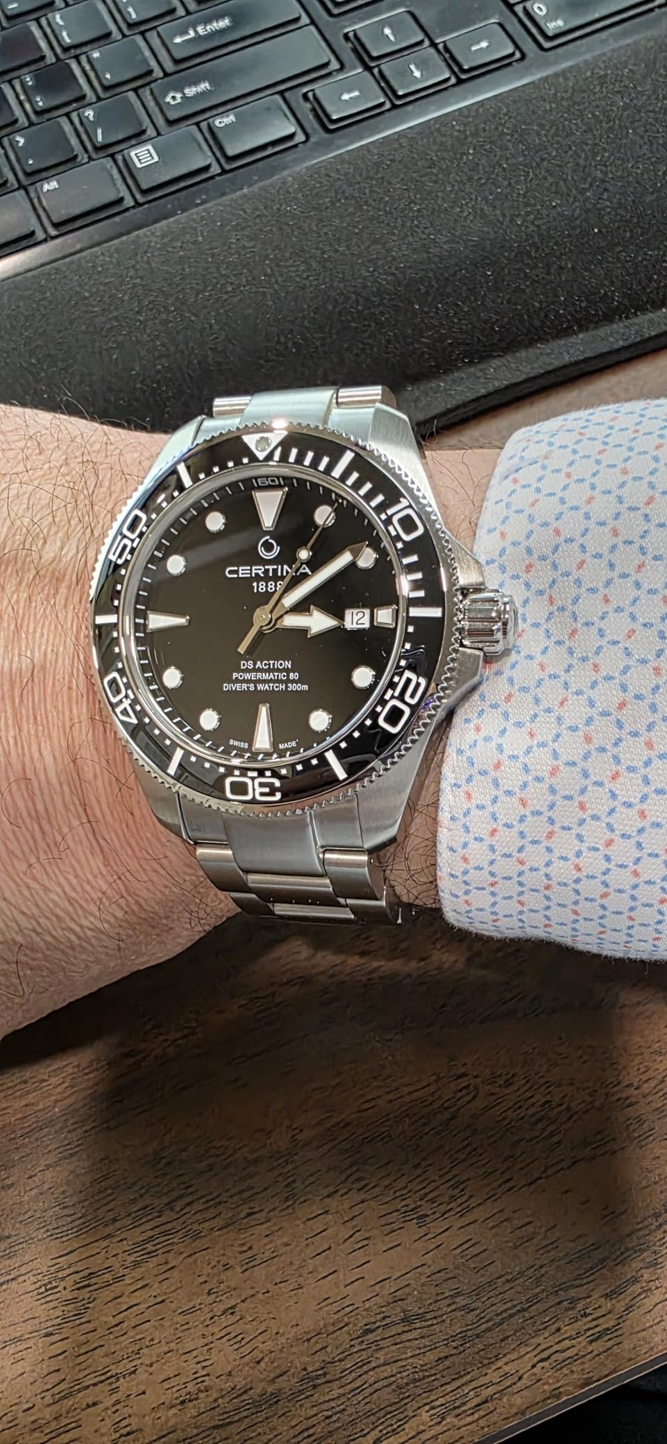 Certina DS ACTION Diver 43mm Stainless Steel Swiss Automatic Watch Black Dial customer photo 1