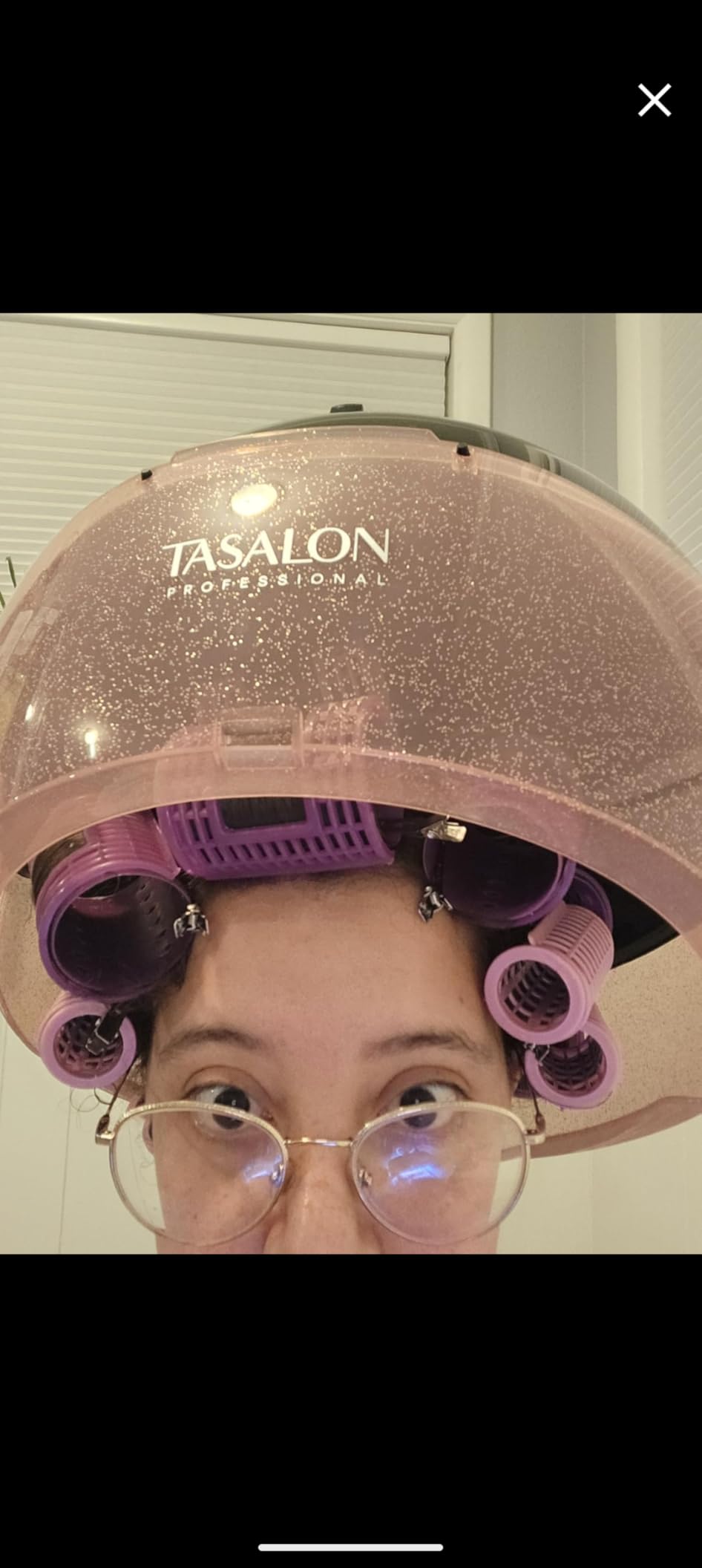 TASALON Ionic Hooded Hair Dryer, 1875W Professional Standing Hair Dryer Bonnet with 3 Temperature Settings, Height Adjustable Rolling Hair Dryer on Wheels, Sit Under Hair Dryer for Home & Salon, Pink customer photo 2