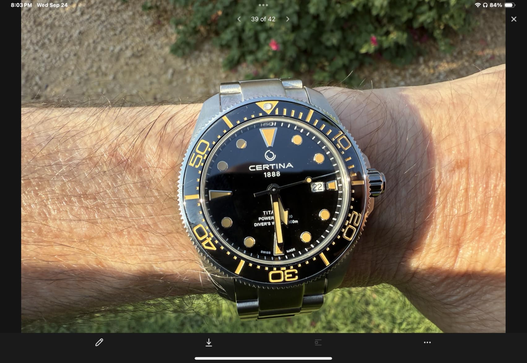 Certina DS ACTION Diver 43mm Titanium Black Dial customer photo 2