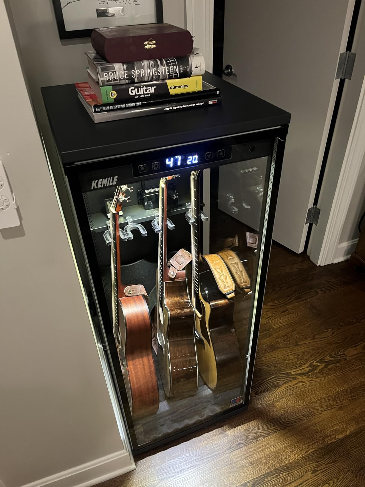 Humidity Guitar Display Case 270° Glass Lockable Guitars Ukuleles | Humidity Controlled Full-View Glass Multi-Guitar Storage customer photo 1
