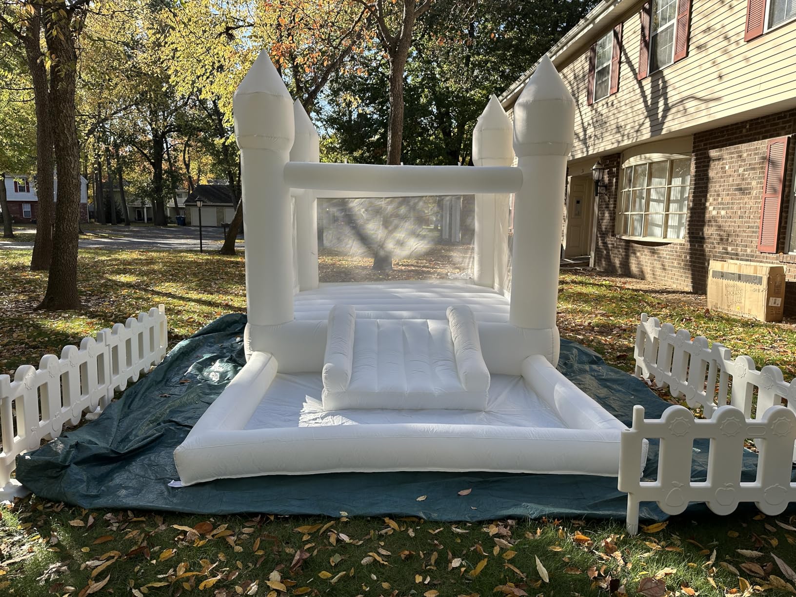 White Bounce House for Adults Kids, 13.5FT PVC Commercial Grade Bounce House for Kids 5-12 with 750W Powerful Blower, Wedding Birthday Party Decorations customer photo 1
