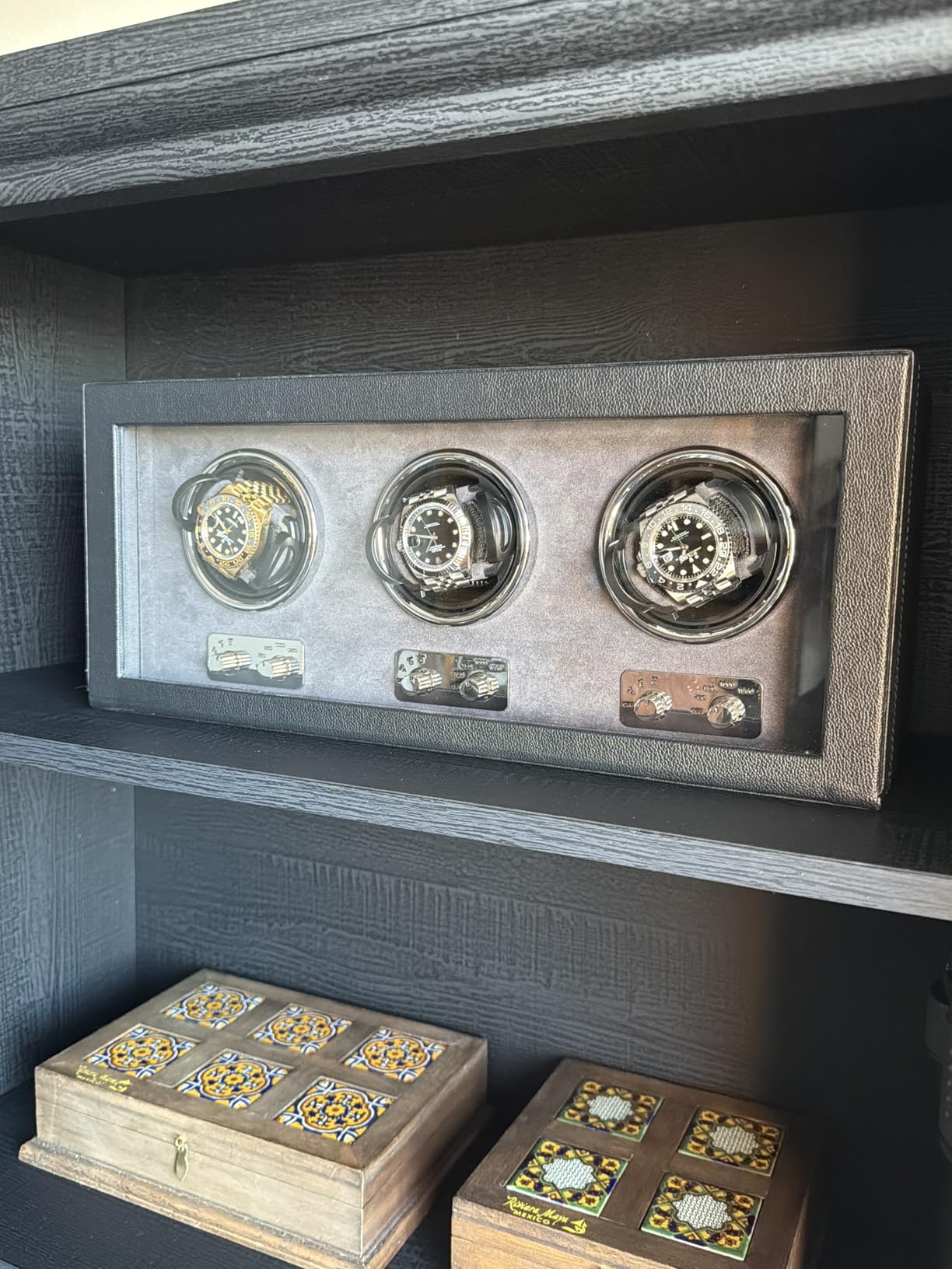ROTHWELL Triple Watch Winder for Automatic Watches with Quiet Motor with Multiple Speeds and Rotation Settings customer photo 1
