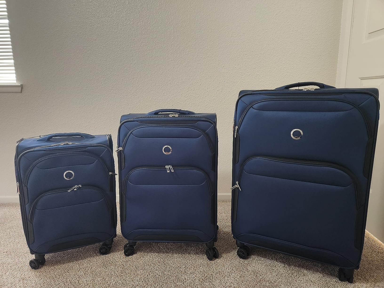 Sky Max 2.0 Softside Expandable Luggage with Spinner Wheels, Blue, 2-Piece Set (21/24) customer photo 1
