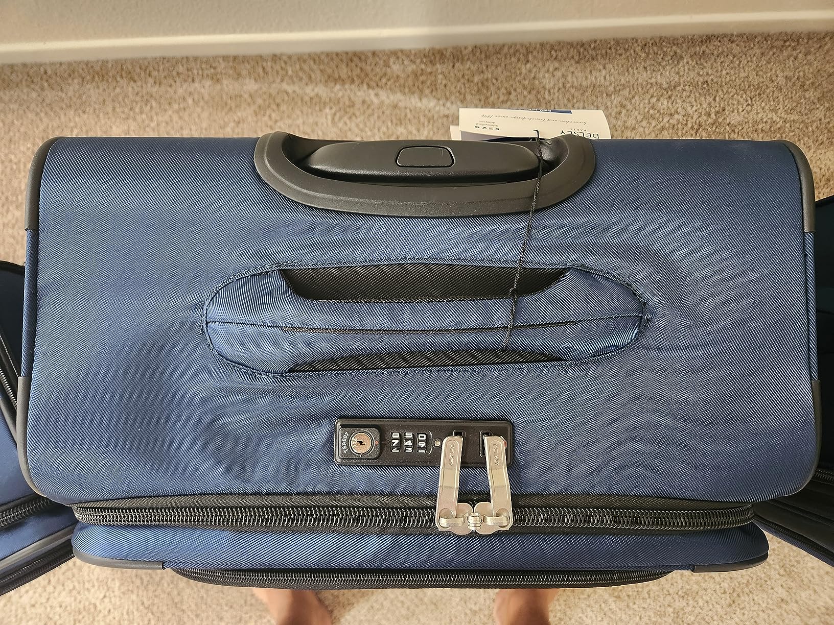 Sky Max 2.0 Softside Expandable Luggage with Spinner Wheels, Blue, 2-Piece Set (21/24) customer photo 2