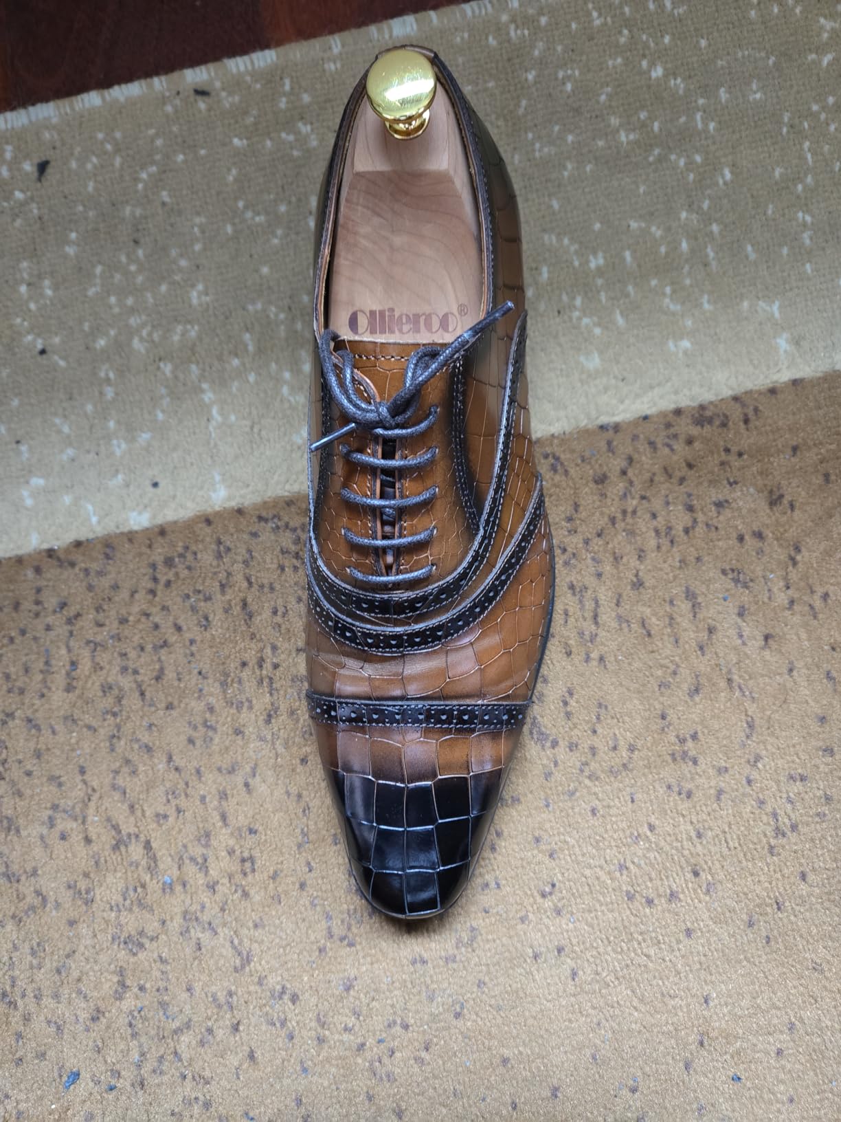 Men's Dress Shoes Genuine Leather Oxfords Luxury Formal Business Suit Shoes with Blake Rapid Stitch customer photo 1