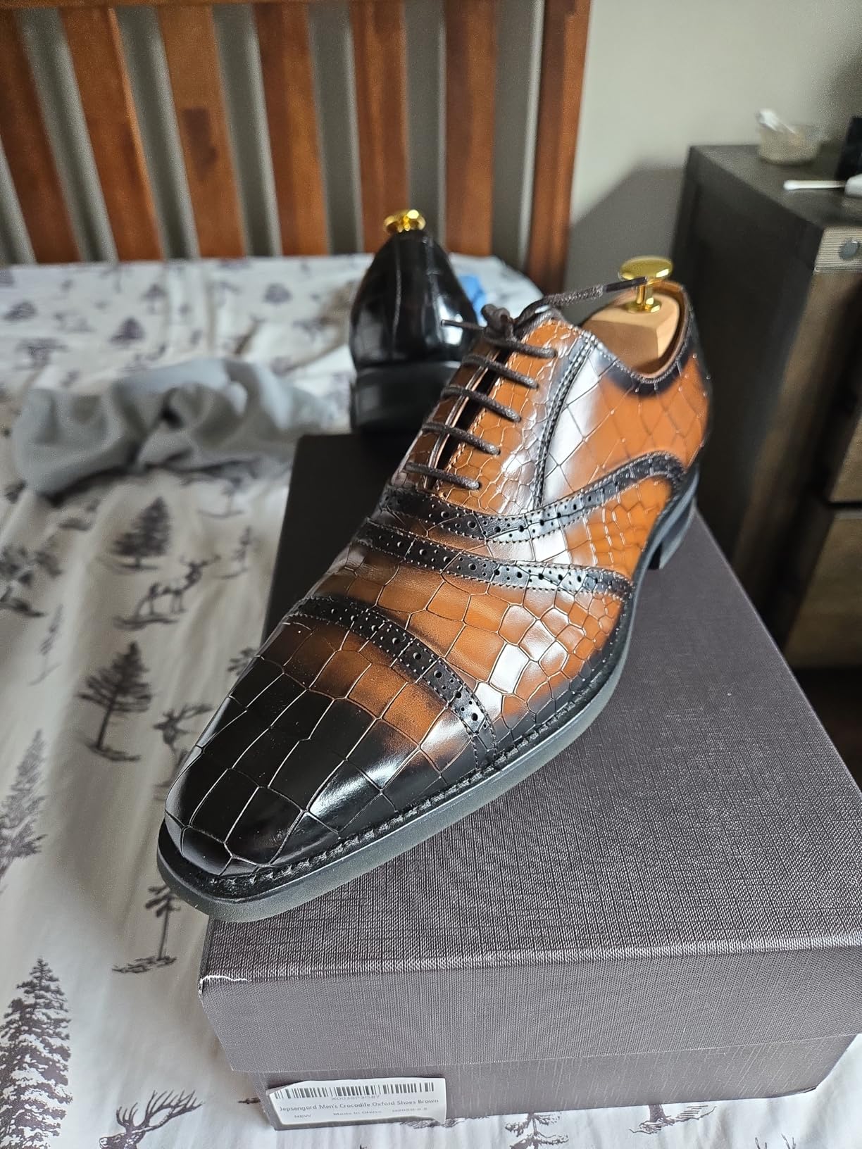 Men's Dress Shoes Genuine Leather Oxfords Luxury Formal Business Suit Shoes with Blake Rapid Stitch customer photo 2