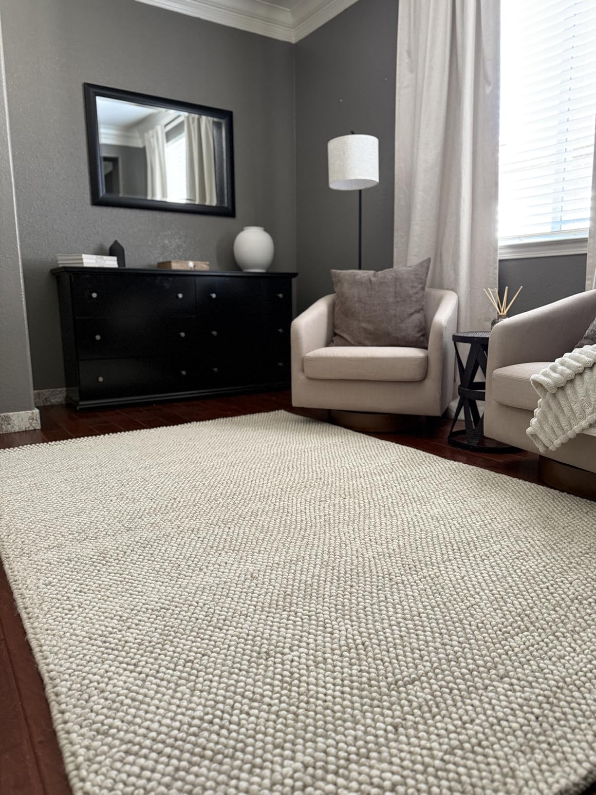 SAFAVIEH Natura Collection Area Rug 9x12 - Beige & Ivory, Handmade Wool Blend, Textured Design, Ideal for Living Room, Bedroom, Dining Space (NAT425B) customer photo 1
