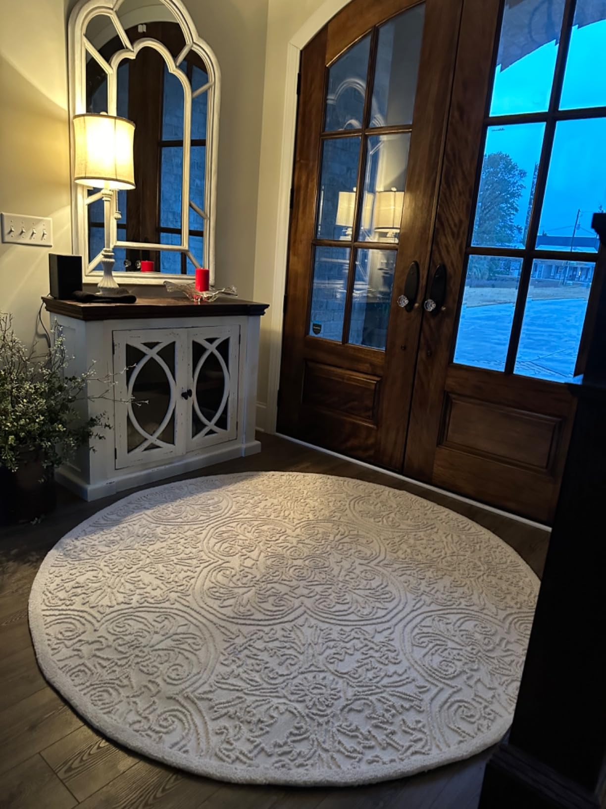 SAFAVIEH Trace Collection Area Rug - 9' x 12', Ivory & Green, Handmade Wool, Ideal for High Traffic Areas (TRC101Y) customer photo 2