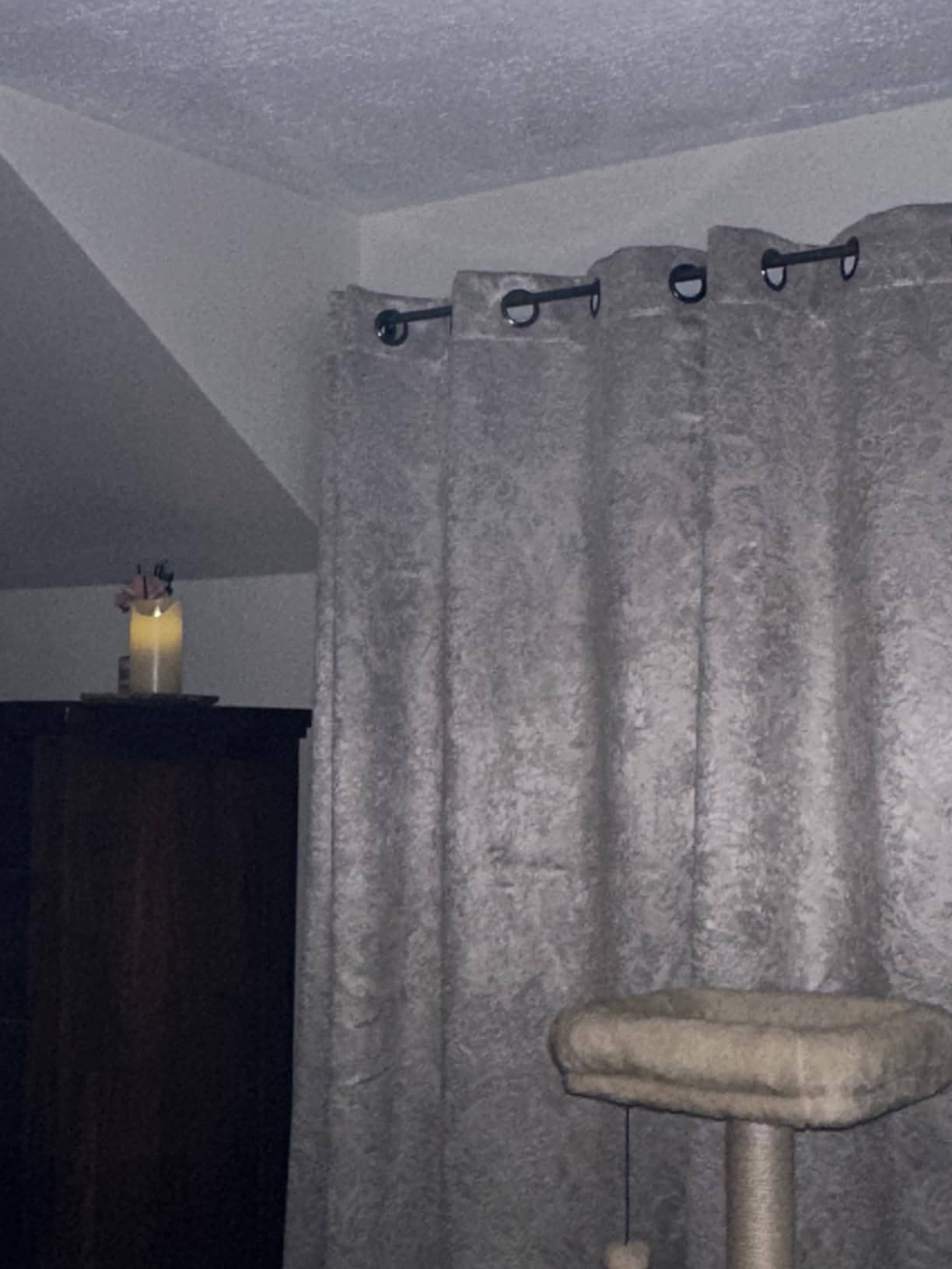 Warm Home Designs 1 Pair (2 Panels) of Ivory Beige Blackout Curtains with Embossed Textured Damask Flower Pattern customer photo 1