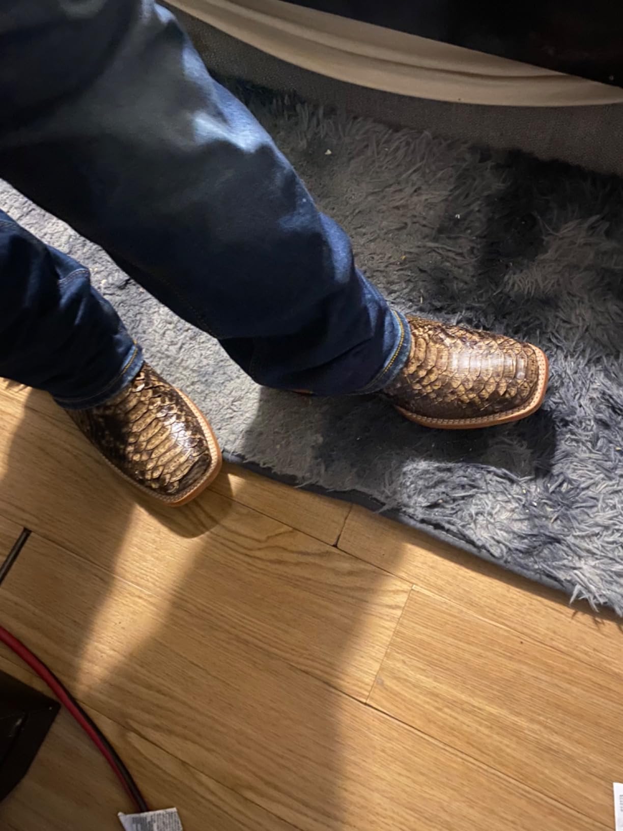 Men's Exotic Python Western Boot Broad Square Toe - Bb42 customer photo 2