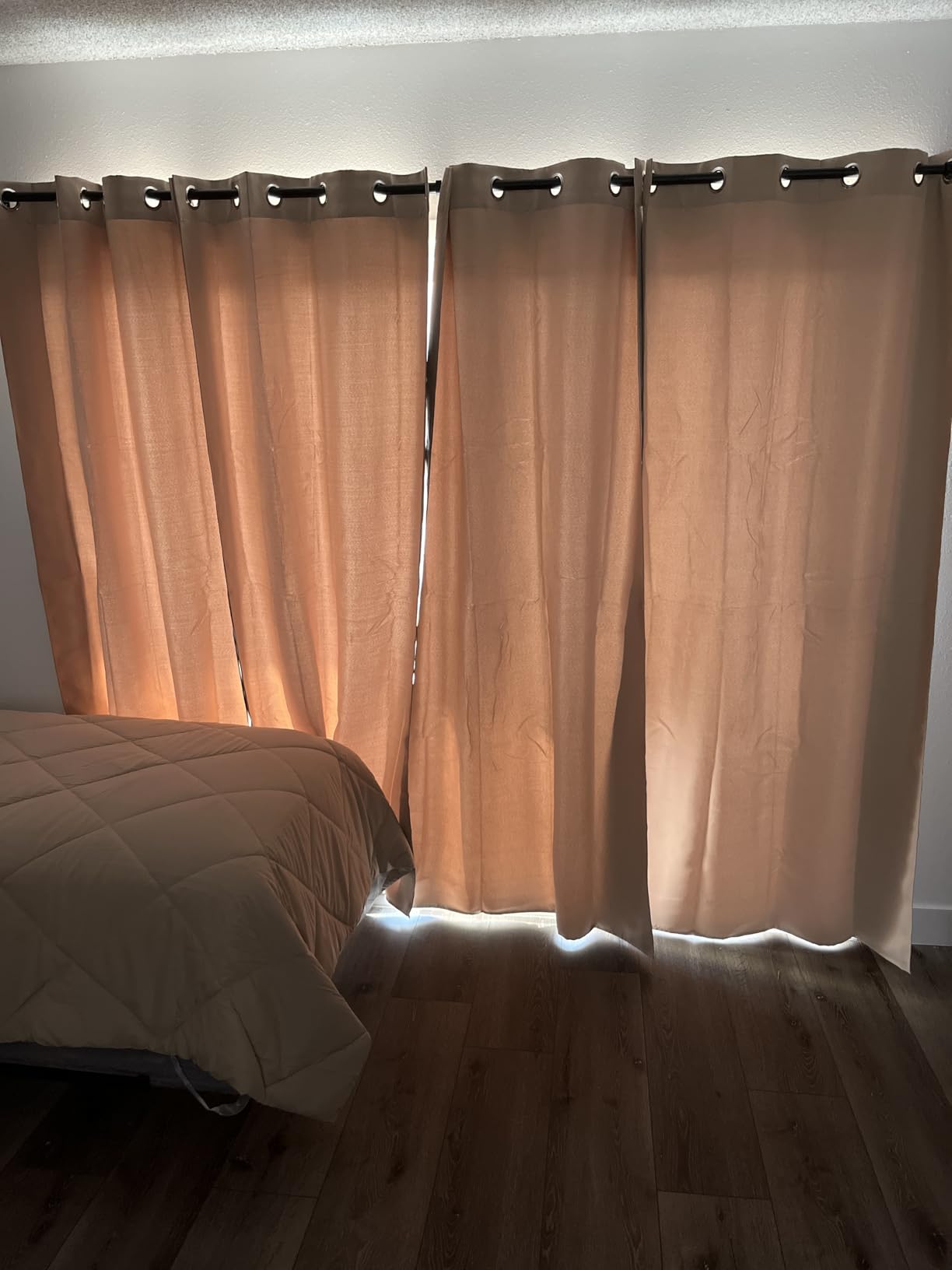 NICETOWN 84 inches Blackout Curtains for Office and Theater, Thermal Insulated Solid Grommet Drapes for Living Room (Greyish Green, 1 Pair, 42 inches Wide) customer photo 1