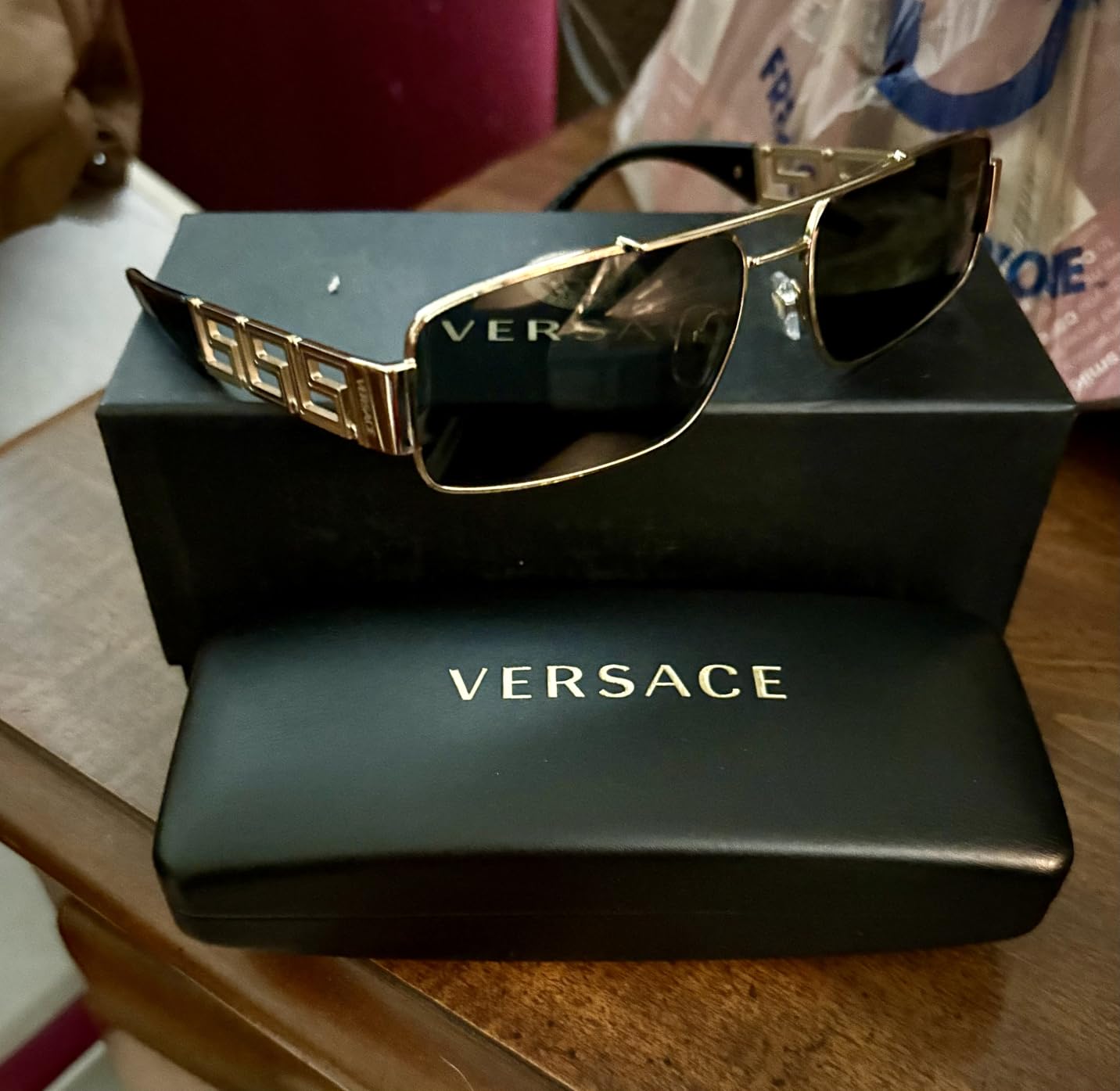 Man Sunglasses Gold Frame, Dark Grey Lenses, 60MM customer photo 2