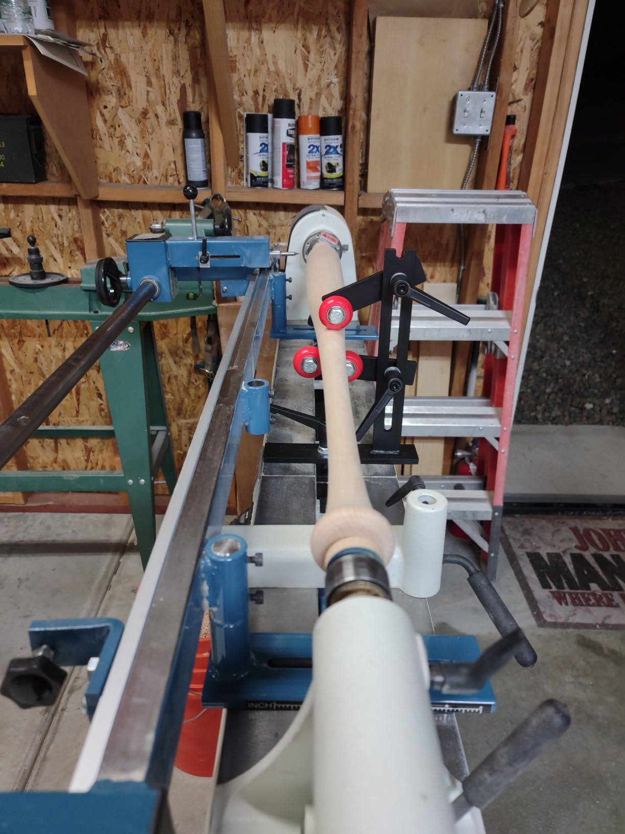 JAZORR Wood Lathe Steady Rest L Shape Woodworking Steady Rest with Three Metal Fixing Wheels customer photo 1