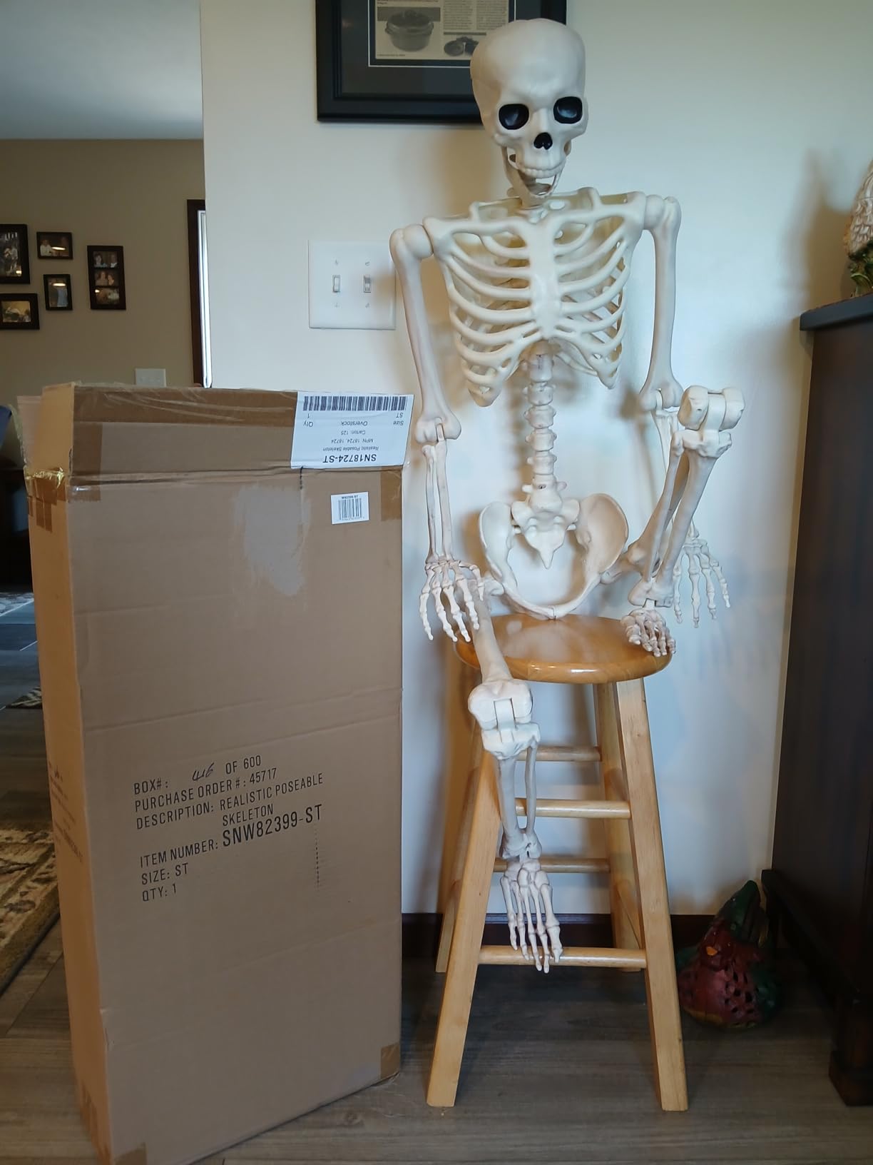 Crazy Bonez Pose-N-Stay Halloween Skeleton, 6 FT - Life-Size, Realistic, Fully Poseable Indoor & Outdoor Decoration, Durable Weather-Resistant Spooky Prop for Yard, Porch, Haunted House customer photo 2