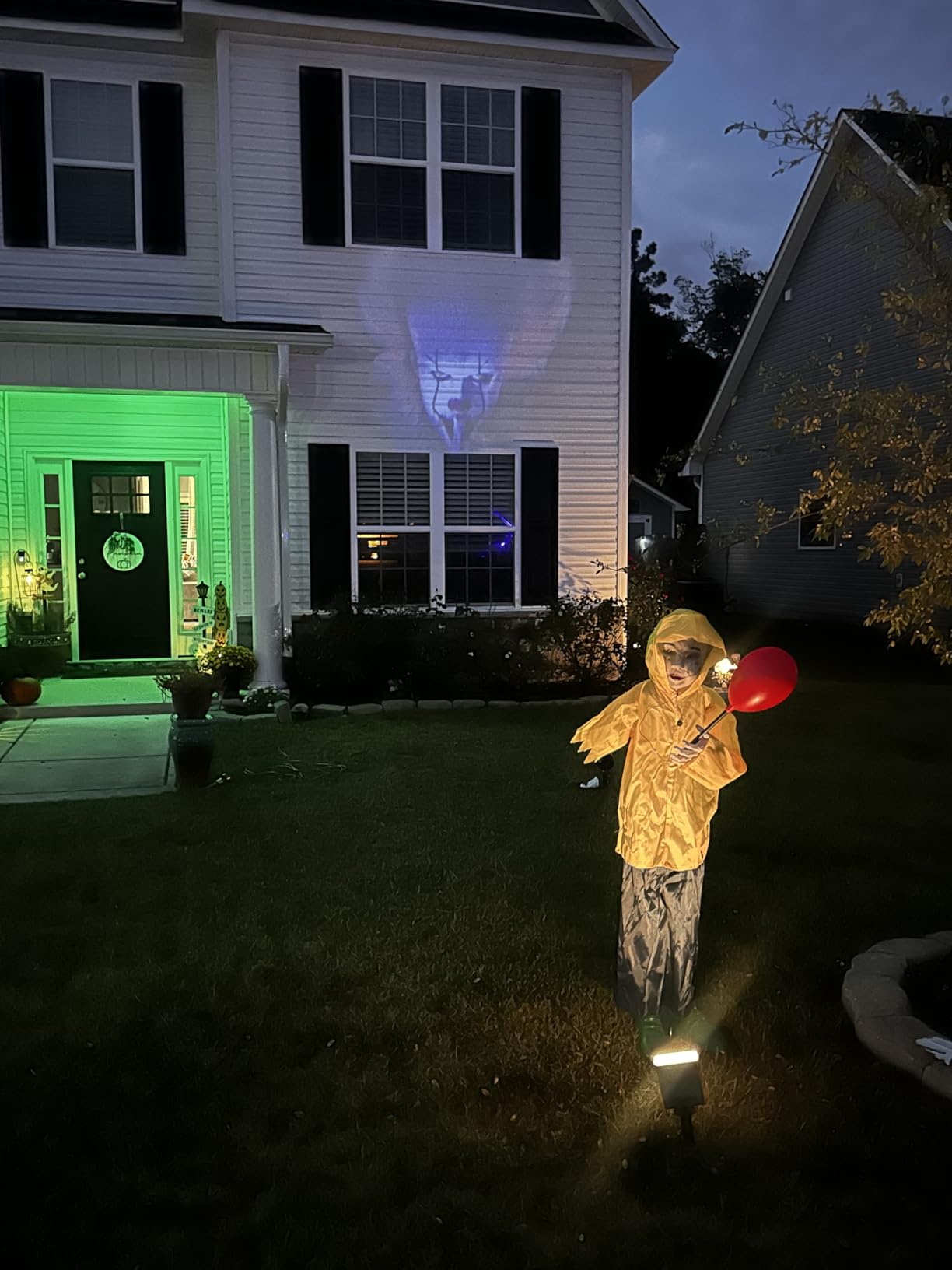 Halloween Decorations Outdoor, 4 Ft Life Size Animatronics Prop with Glowing Balloon, Sound-Activated Sensor customer photo 1