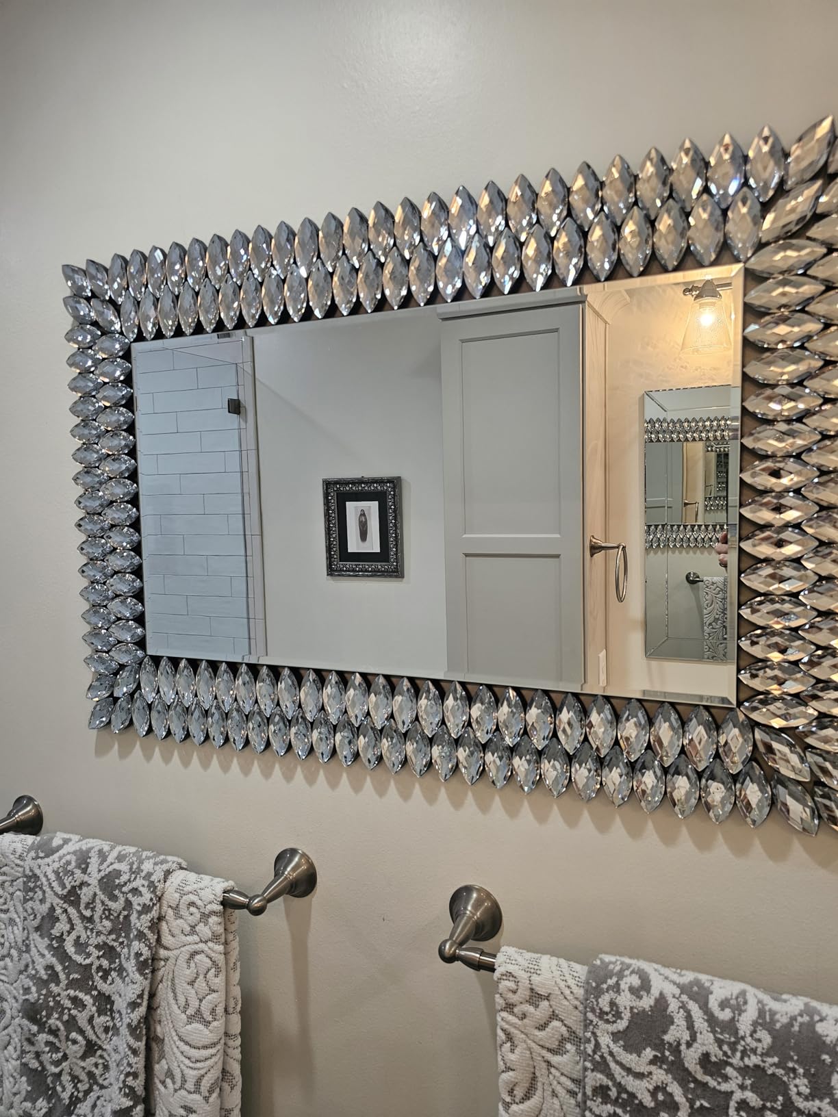 Kelly Miller Jeweled Luxury Bathroom Mirror for Wall, 24