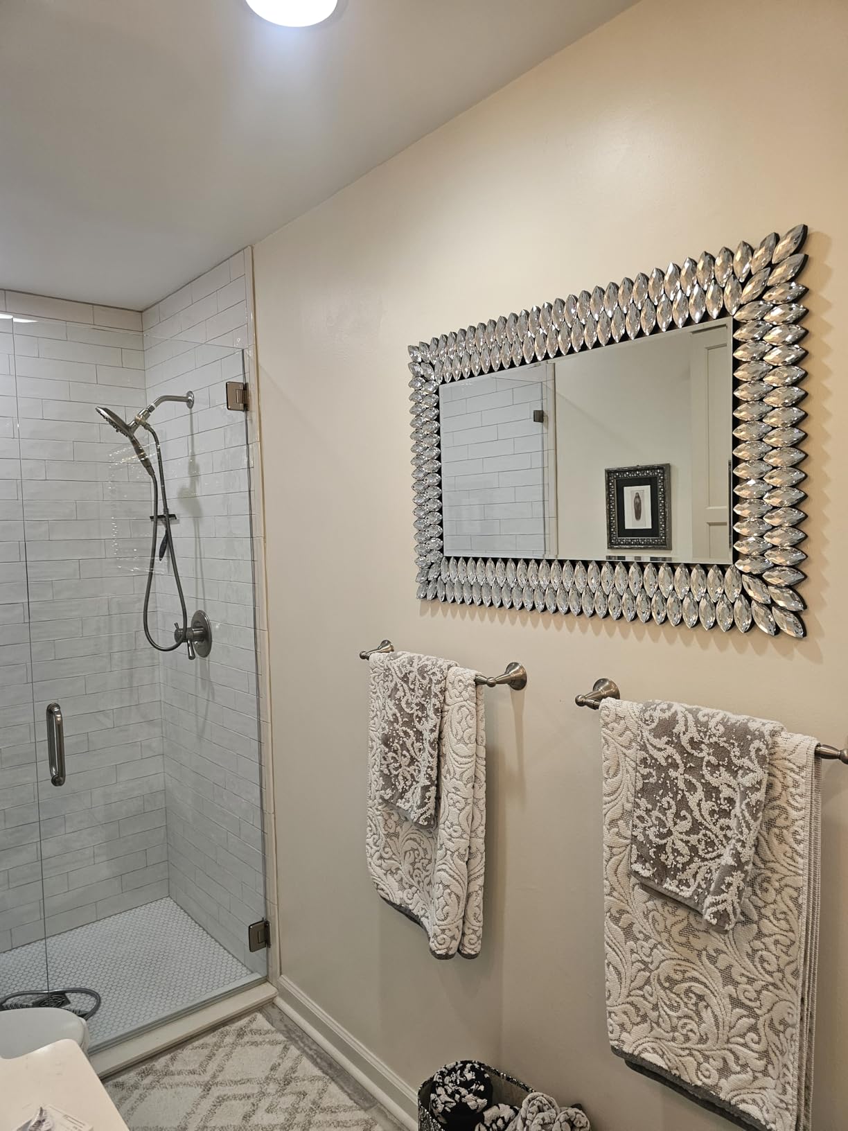 Kelly Miller Jeweled Luxury Bathroom Mirror for Wall, 24