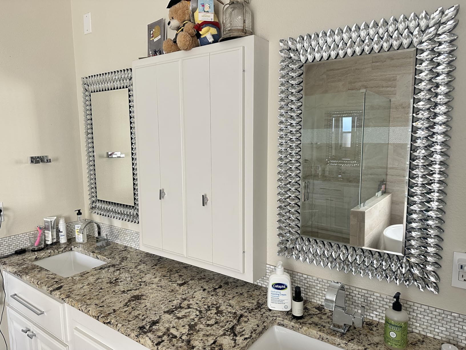 Kelly Miller Jeweled Luxury Bathroom Mirror for Wall, 24