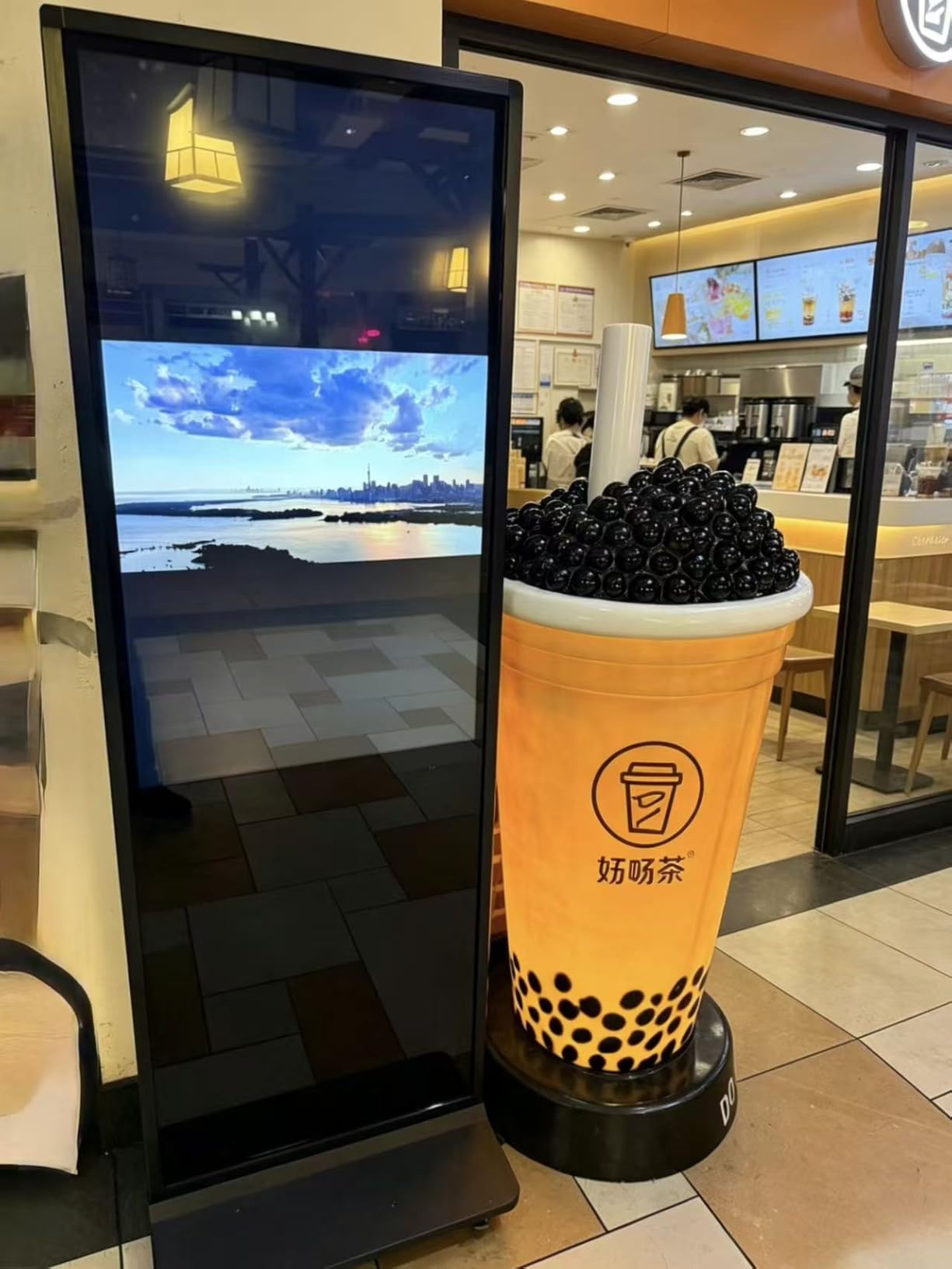 MWE 43 Inch Indoor Digital Signage Touchscreen Kiosk Floor Standing Advertising Display LCD Totem Interactive Display Poster Android System with Auto Media Player customer photo 1