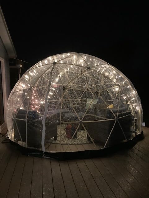LVAOSTT Garden Dome 12FT Clear Tent Outdoor for Garden, Weather Proof Pod Camping Patio Tent for Backyard Canopy Gazebos Screen House Room Lean to Greenhouse customer photo 1