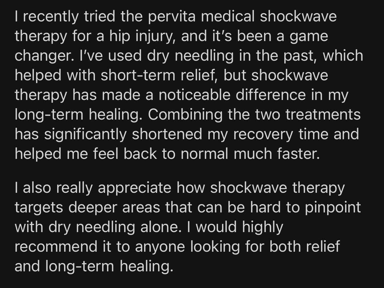 PerVita Medical Shockwave Therapy Machine - Extracorporeal Shock Wave Therapy for Joint and Muscle Pain Relief customer photo 1