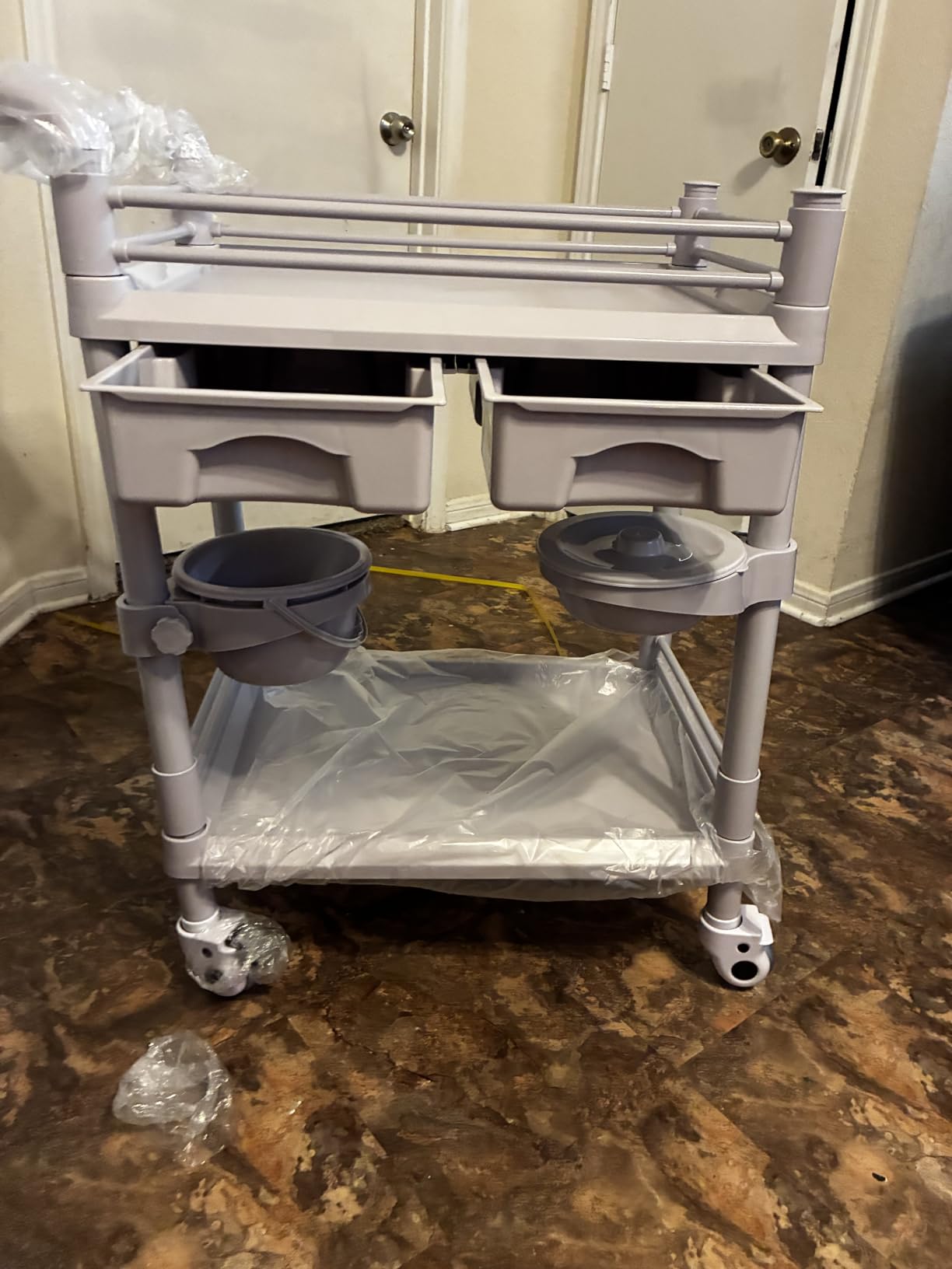 Mobile Medical Trolley Cart Portable 3-Tier Professional Cart 220 Lbs Load Utility Carts for Ultrasound Scanner Esthetician Carts with Drawer Lockable Rolling Wheels for Hospital Dental Clinic Home customer photo 1