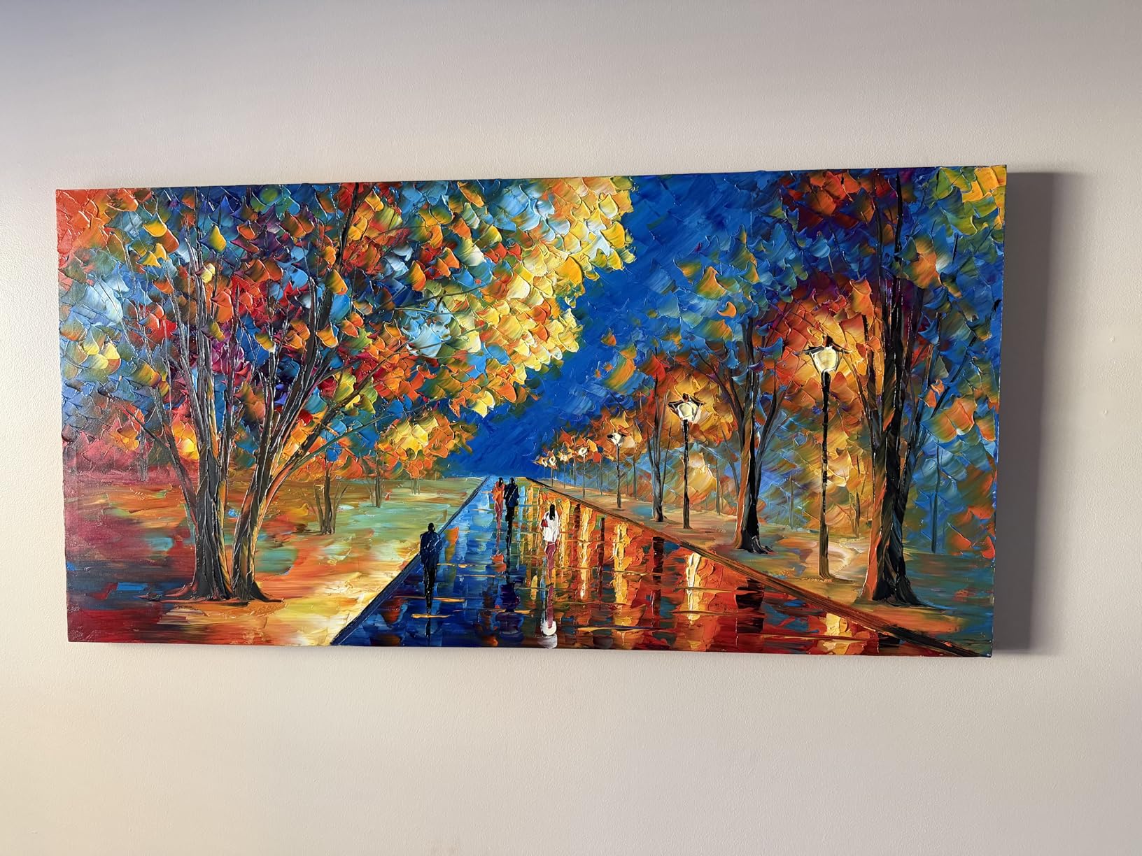 Tyed art- 60x30inch Large Wall Art Decor,Bedroom Office Wall Decor,Wall Art for Living Room, Hand painted Wall Art Oil Paintings Landscape Trees ,Modern Textured Wall Art, Colorful Abstract Artwork Picture, Modern canvas Wall Art customer photo 2