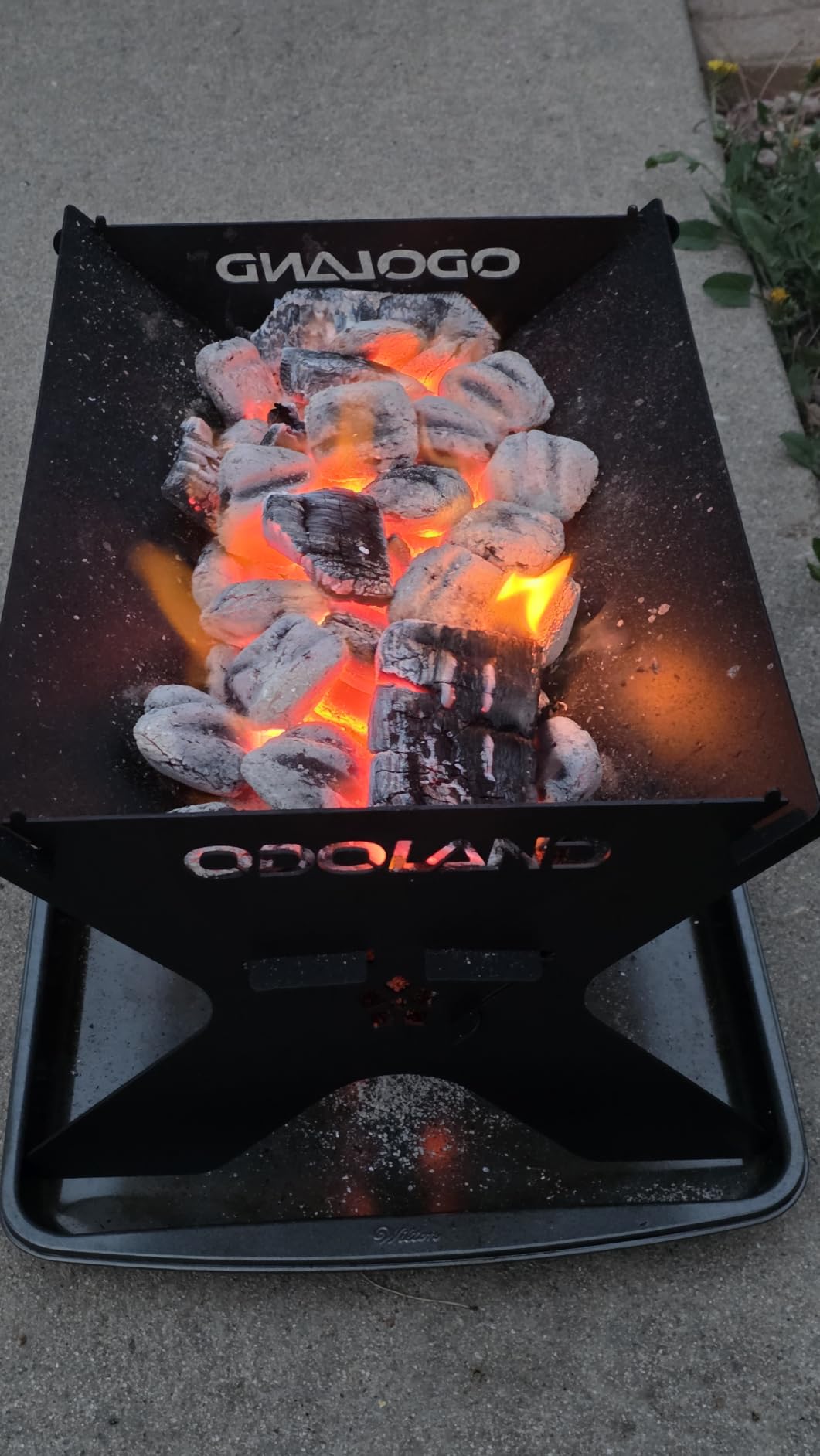 Odoland Portable Folding Charcoal Grills for Outdoor Cooking Bonfire BBQ customer photo 2
