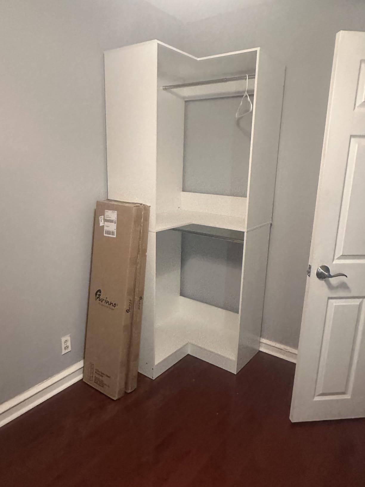 Armocity Corner Closet System, 32 Inches Wide Wood Unit with 2 Hanging Rods and All Hardware Kits, 3-Tier 80'' Height Wood Closet Tower, White customer photo 1