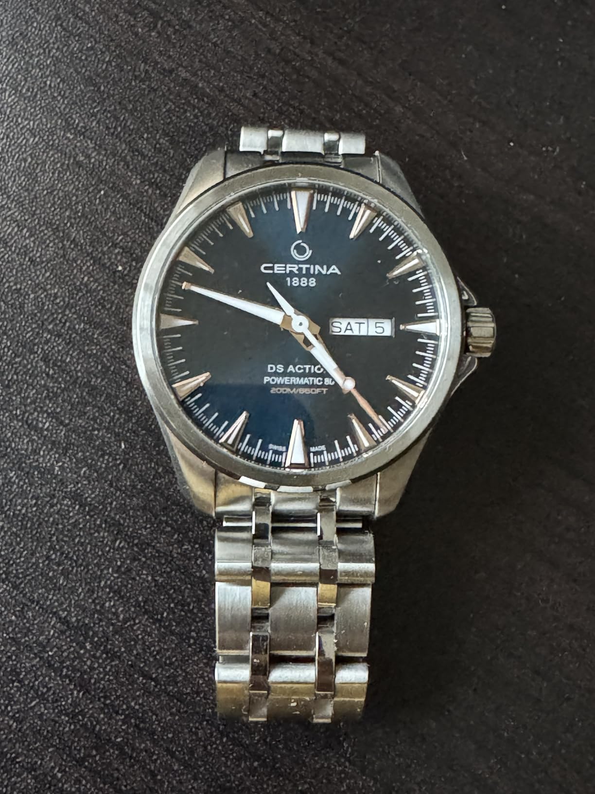 Certina Mens DS Action Day-Date Powermatic 80 Stainless Steel Swiss Automatic Watch Blue Dial (C0324301804101) customer photo 1
