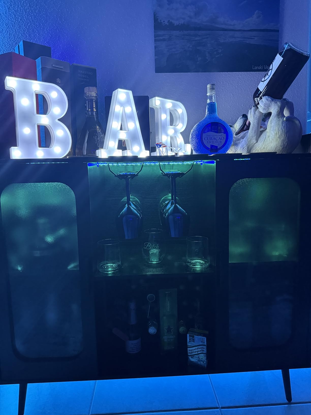 Hyomdeck Liquor Cabinet Bar with Power Outlet and LED Light customer photo 1