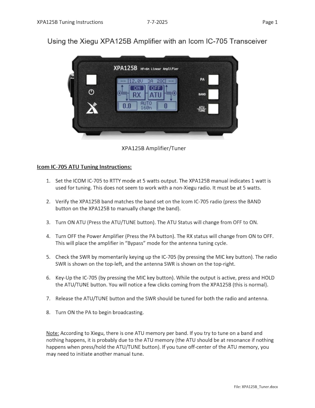 Xiegu XPA125B 100W Power Amplifier Auto Antenna Tuner Large Display Screen customer photo 1