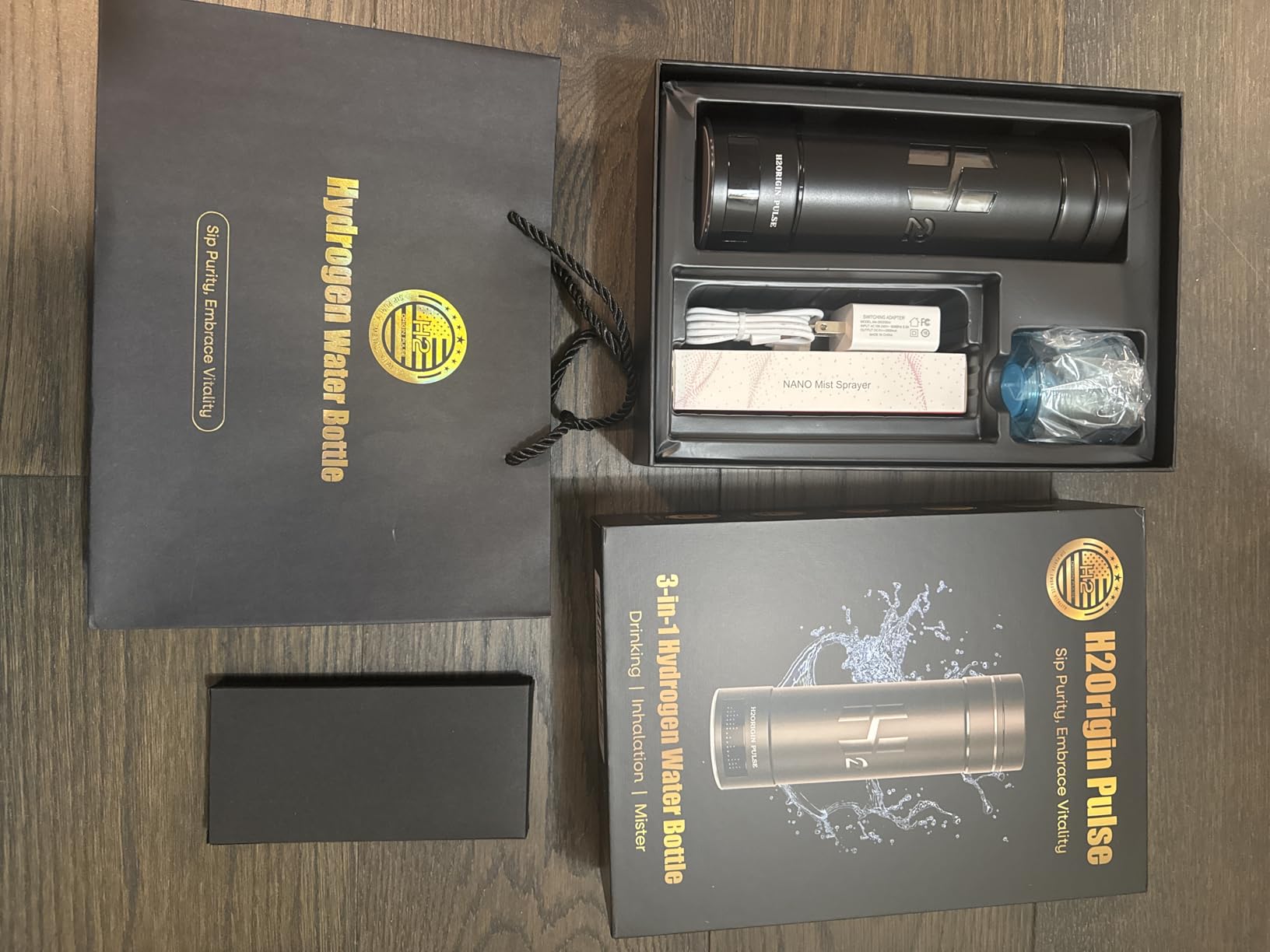 Hydrogen Water Bottle Generator, Up to 9000 PPB Hydrogen Bottle Water Ionizer with SPE/PEM Technology, 3-in-1 Portable Universal Adapter and Refreshing Mist Spray customer photo 2