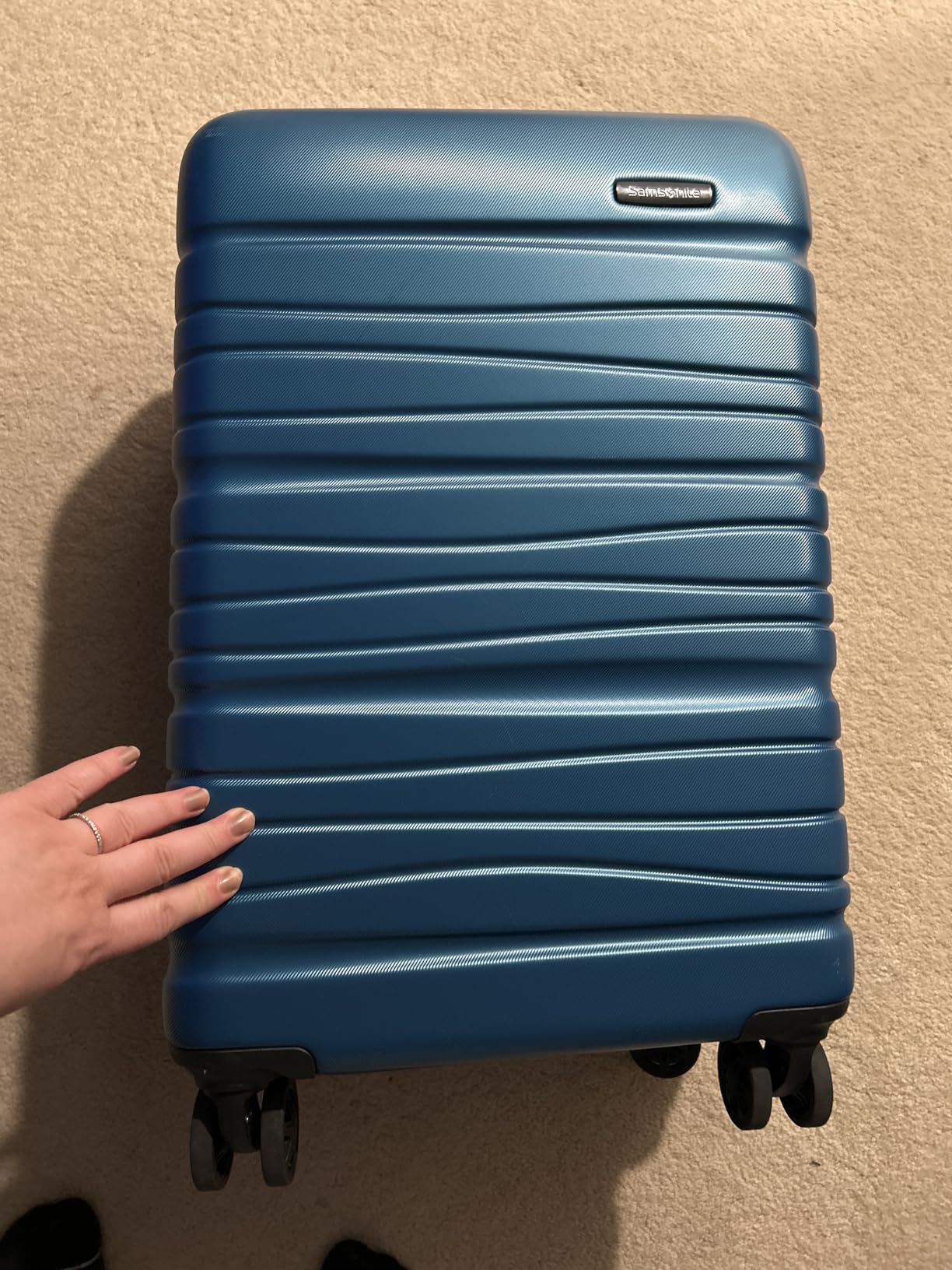 Samsonite Evolve SE Hardside Expandable Luggage with Double Spinner Wheels, Saphir Blue, 3PC Set (CO/M/L) customer photo 2