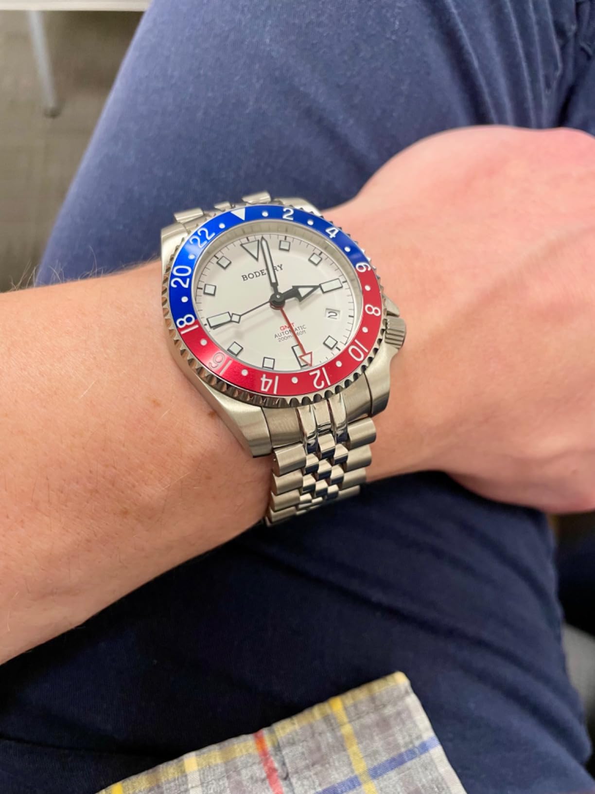 BODERRY Men's Watch Titanium Automatic 200M Waterproof Diver Watch with GMT Automatic Movement and Titanium Bracelet - Admiral customer photo 2