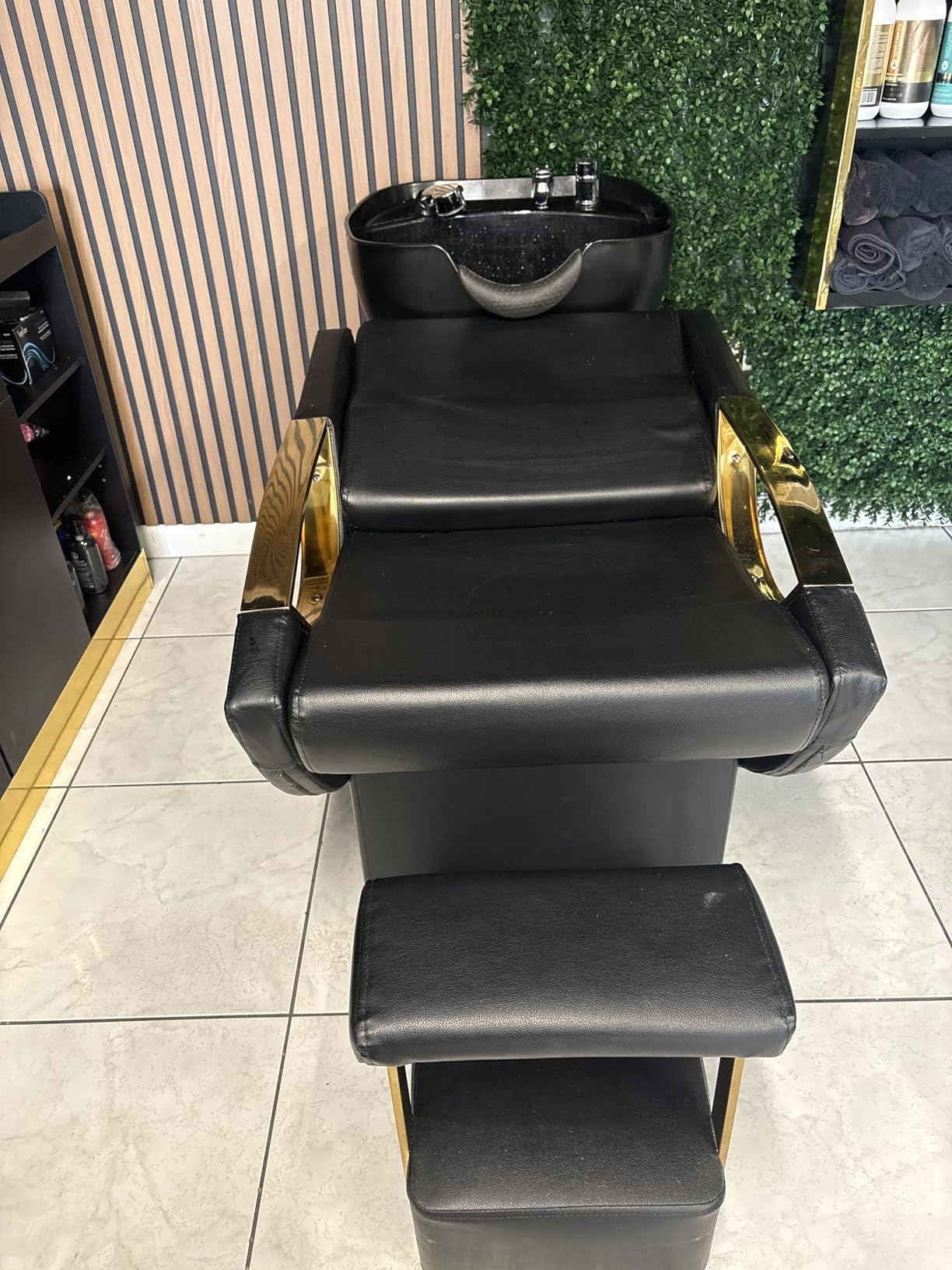Shampoo Bowl and Chair Set for Salon, Seogwisam Backwash Barber Chair, ABS Plastic Shampoo Bowl Sink Unit w/Independent Footrest for Beauty Spa Barbershop customer photo 1