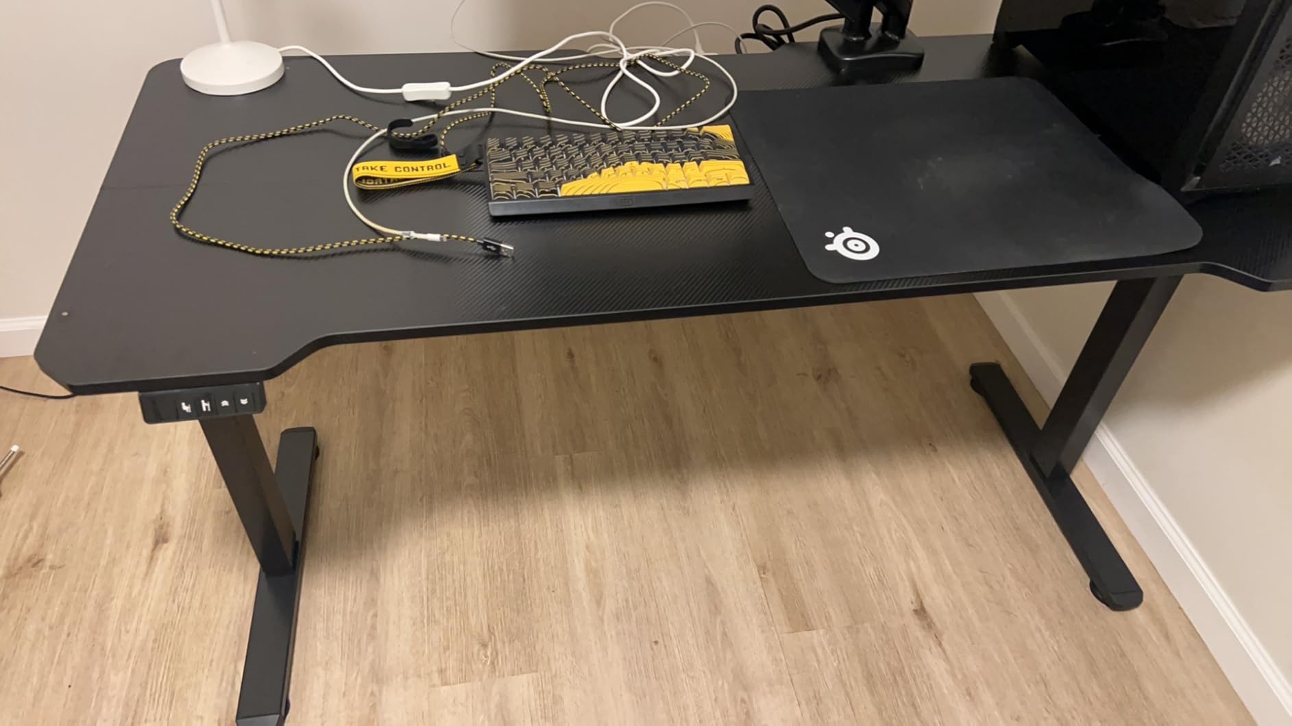 Flycity Gaming Standing Desk with LED Lights & APP Control, 48