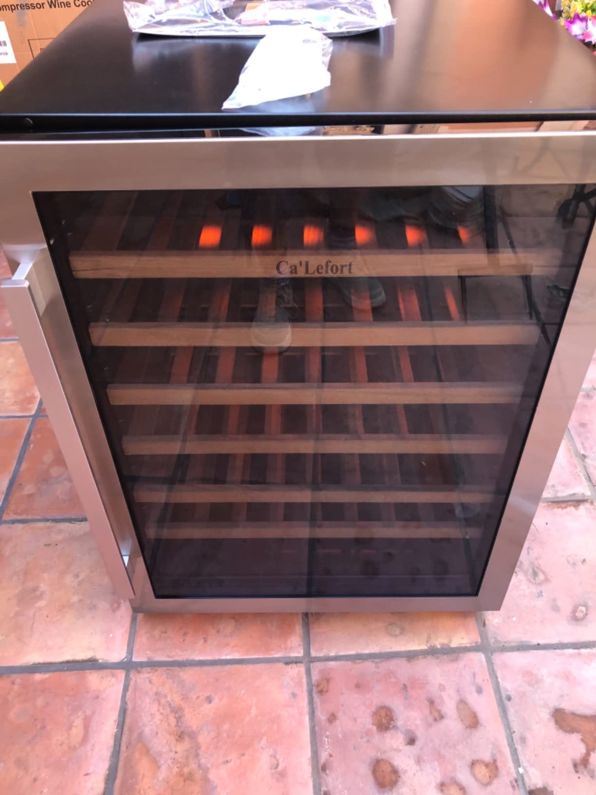 Ca'Lefort 30 Inch Wine and Beverage Refrigerator, 80 Can and 33 Bottle French Door Wine Refrigerator 36-72°F, 3 LED Wine Fridges with Glass Door, Built-in or Freestanding for Home/Kitchen (6.00 cu.ft) customer photo 2