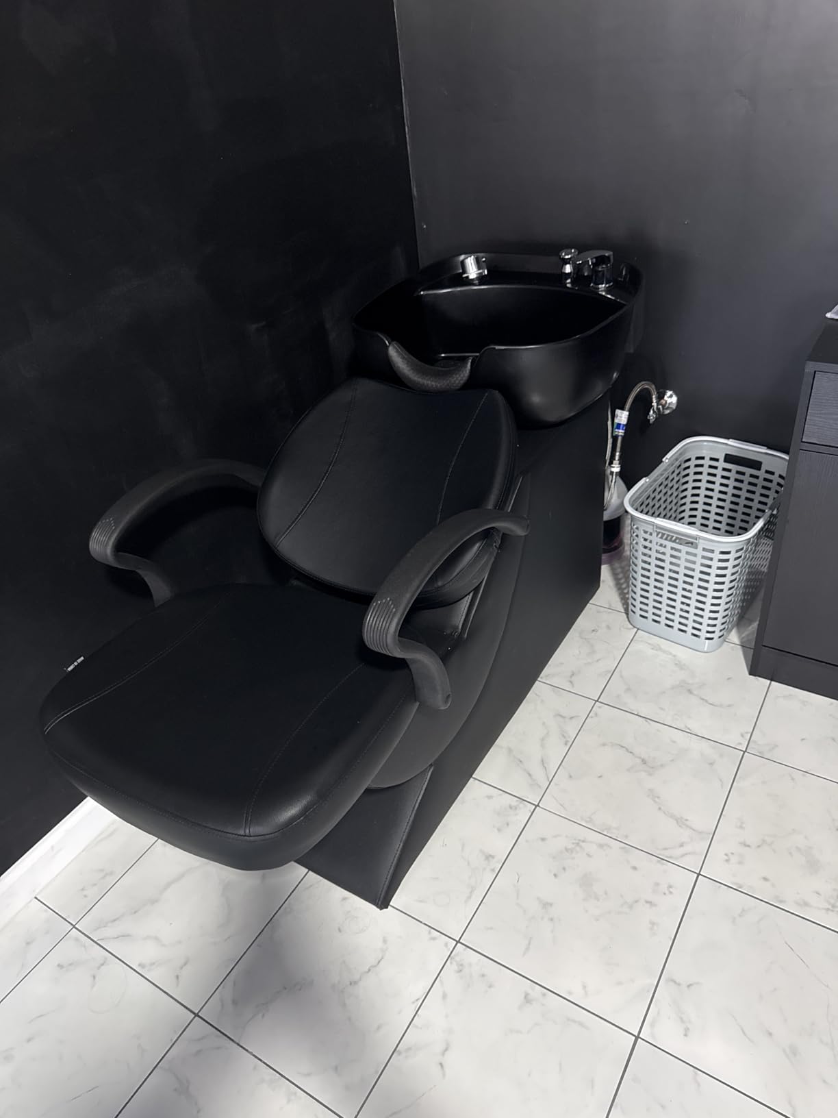 Shampoo Bowl and Chair Set for Salon, Hair Washing Station for Hair Stylist, ABS Shampoo Bowl Sink Chair with Side Store Compartment customer photo 1