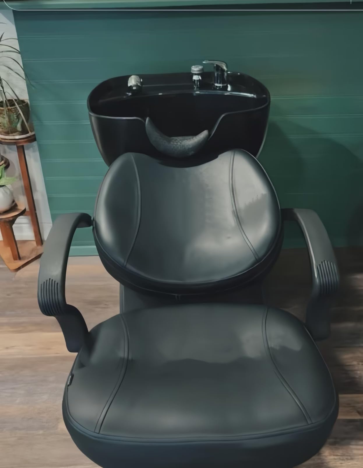 Shampoo Bowl and Chair Set for Salon, Hair Washing Station for Hair Stylist, ABS Shampoo Bowl Sink Chair with Side Store Compartment customer photo 2