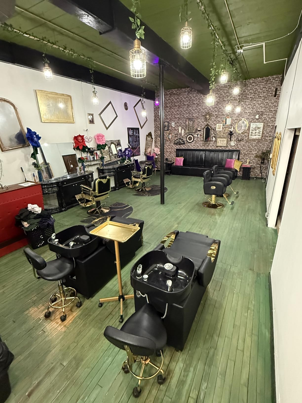 Salon Shampoo Bowl and Chair Set with Footstool - Modern Black & Gold Barber Backwash Chair, Heavy Duty 450lbs Hair Washing Chair with Deep ABS Basin & Neck Rest for Spa Beauty Stylist customer photo 2