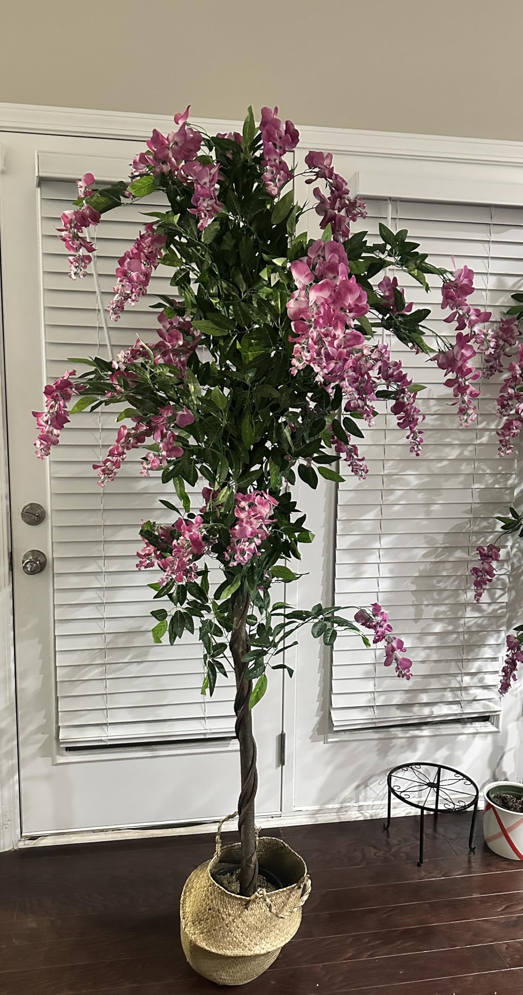 6ft Artificial Tree Plants, Fake Wisteria Tree with Woven Seagrass Basket for Indoor Outdoor Home Decor Office Living Room Porch Patio Perfect Housewarming Gift (2) customer photo 1