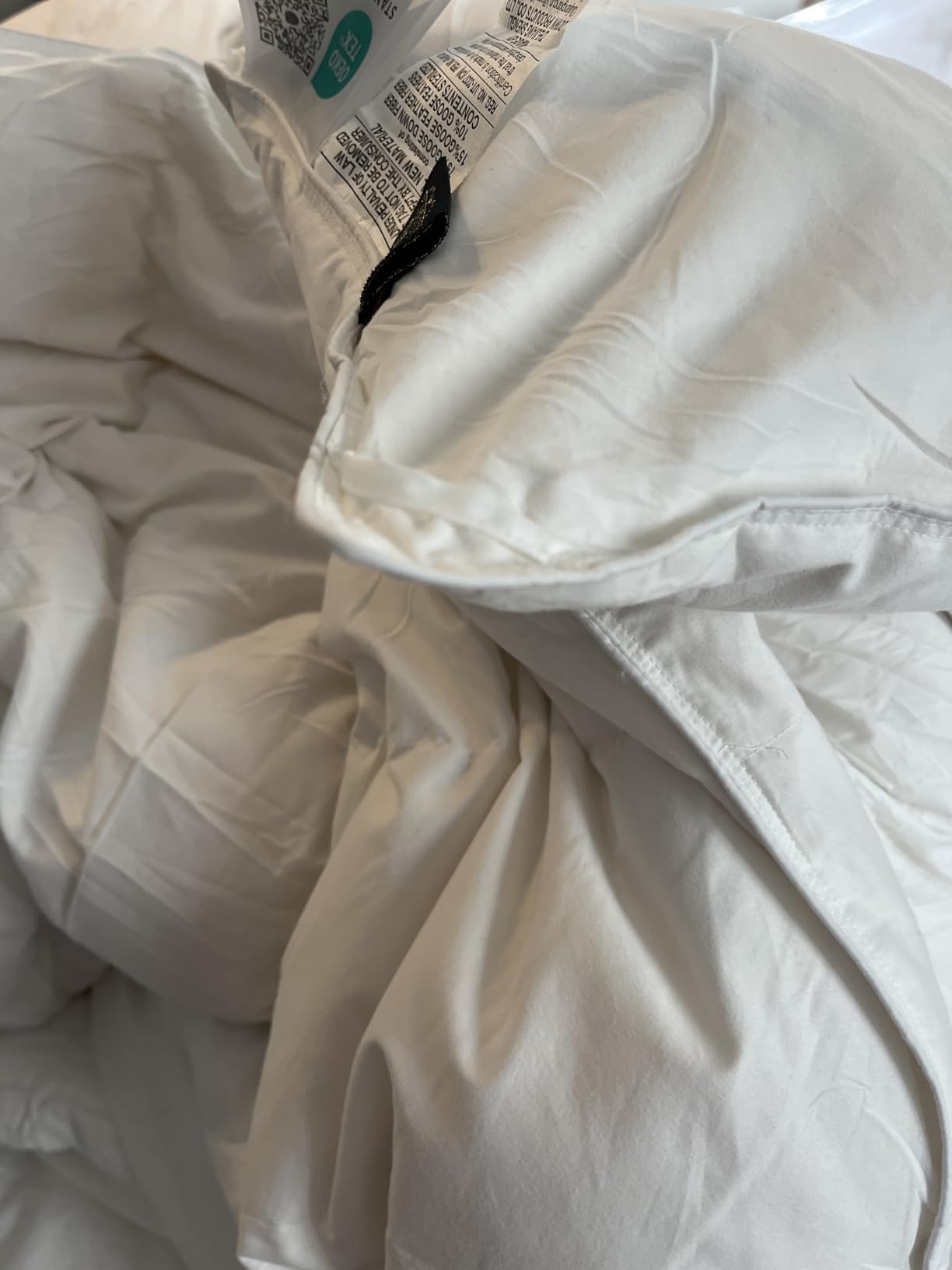 L LOVSOUL 75% Organic Goose Down Fiber Comforter King Size,850+FP,1200TC,Extra Fluffy,Hotel-Luxury Ultra Soft All Season White Duvet Insert with 8 Corner Tabs customer photo 1