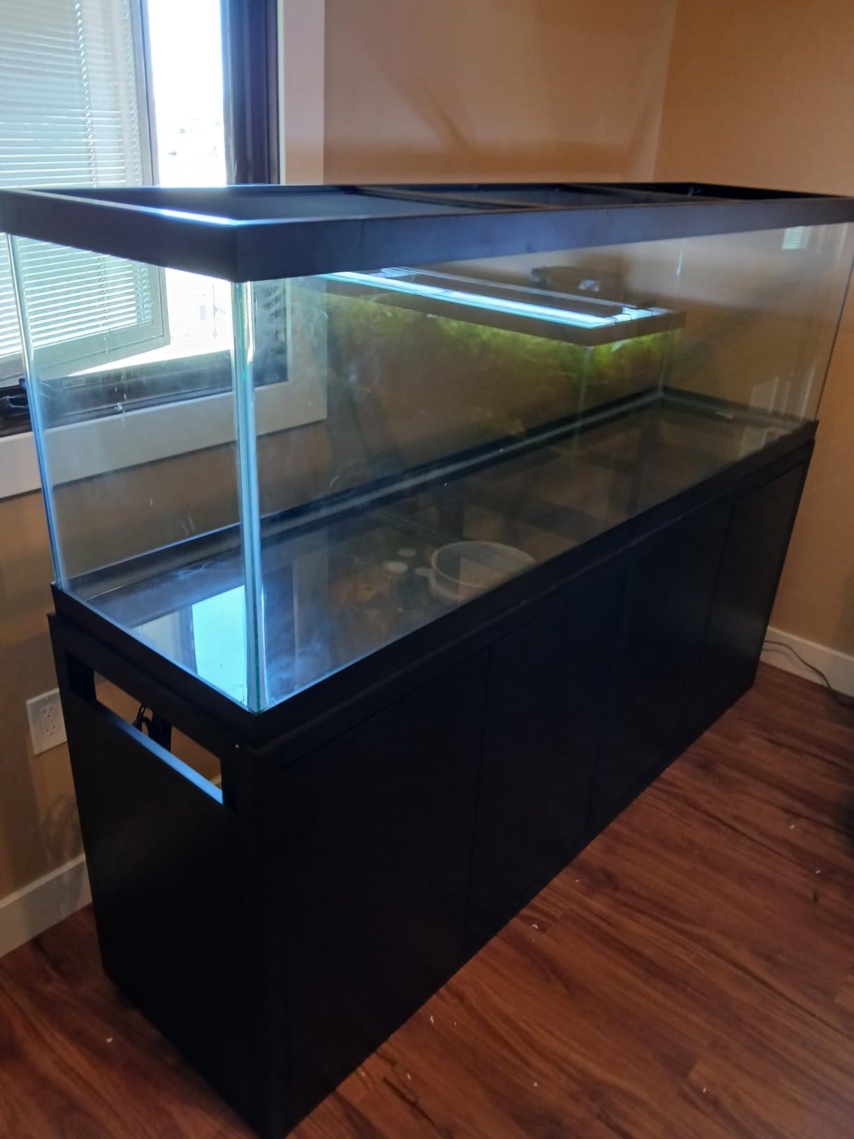 GDLF 125-150 Gallon Fish Tank Stand, Heavy Duty Metal Aquarium Stand with Power Outlet and Cabinet, 72.8