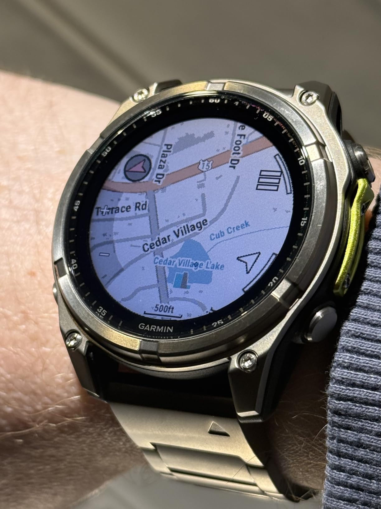 fēnix 8 - 51 mm, Solar, Sapphire, Premium Multisport GPS Smartwatch, Long-Lasting Battery Life, Dive-Rated, Built-in LED Flashlight, Titanium with Amp Yellow/Graphite Band customer photo 1