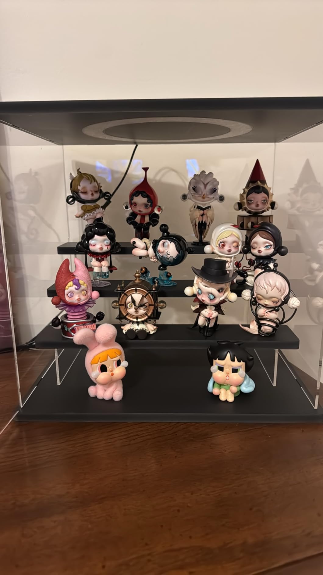 LANSCOERY RGB Lighted Acrylic Display Case - 4 Tier Black Showcase with Color Changing LED, Dustproof Organizer Box for Funko Pop, Mini Figures, Collectibles, 11.8x8.9x11inch customer photo 1