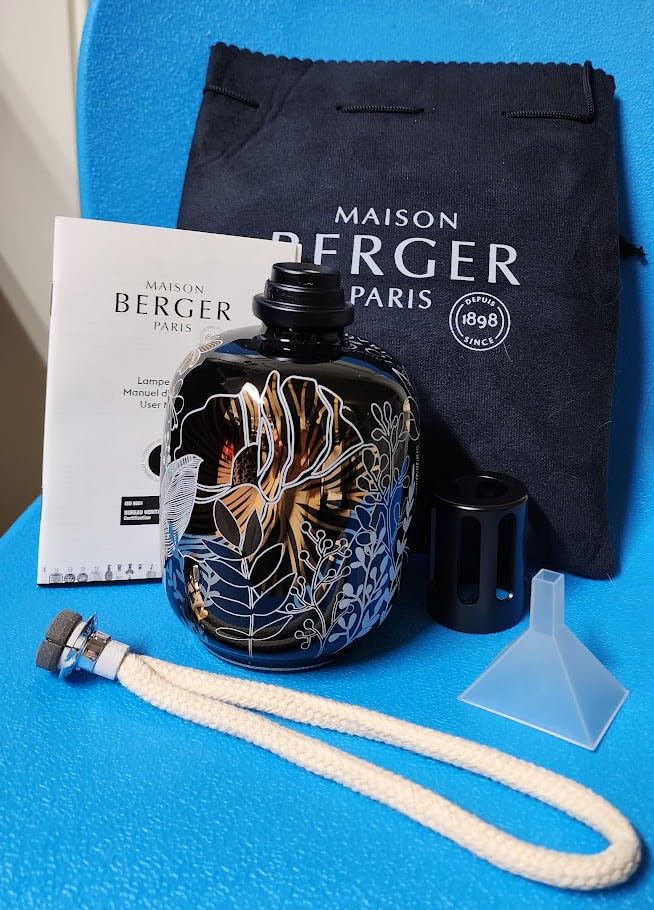 MAISON BERGER Porcelain Fragrance Lamp - Model Black Vegetale - Home Diffuser & Air Purifier 6.3 x 3.6 x 3.6 inches - French-Made Since 1898 - Gift Set w/Cotton Wick, Snuffer, Funnel - No Oil Included customer photo 2
