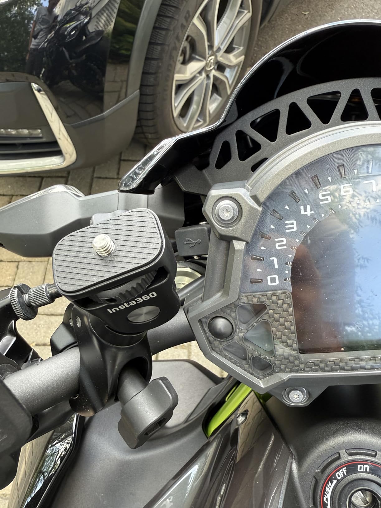 Cliff Top Waterproof Motorcycle USB Charger, 18W PD Type-C Quick Charge, SAE to USB-C Connector, with 10mm Rear View Mirror Mount for Motorbike Phone Charging customer photo 1